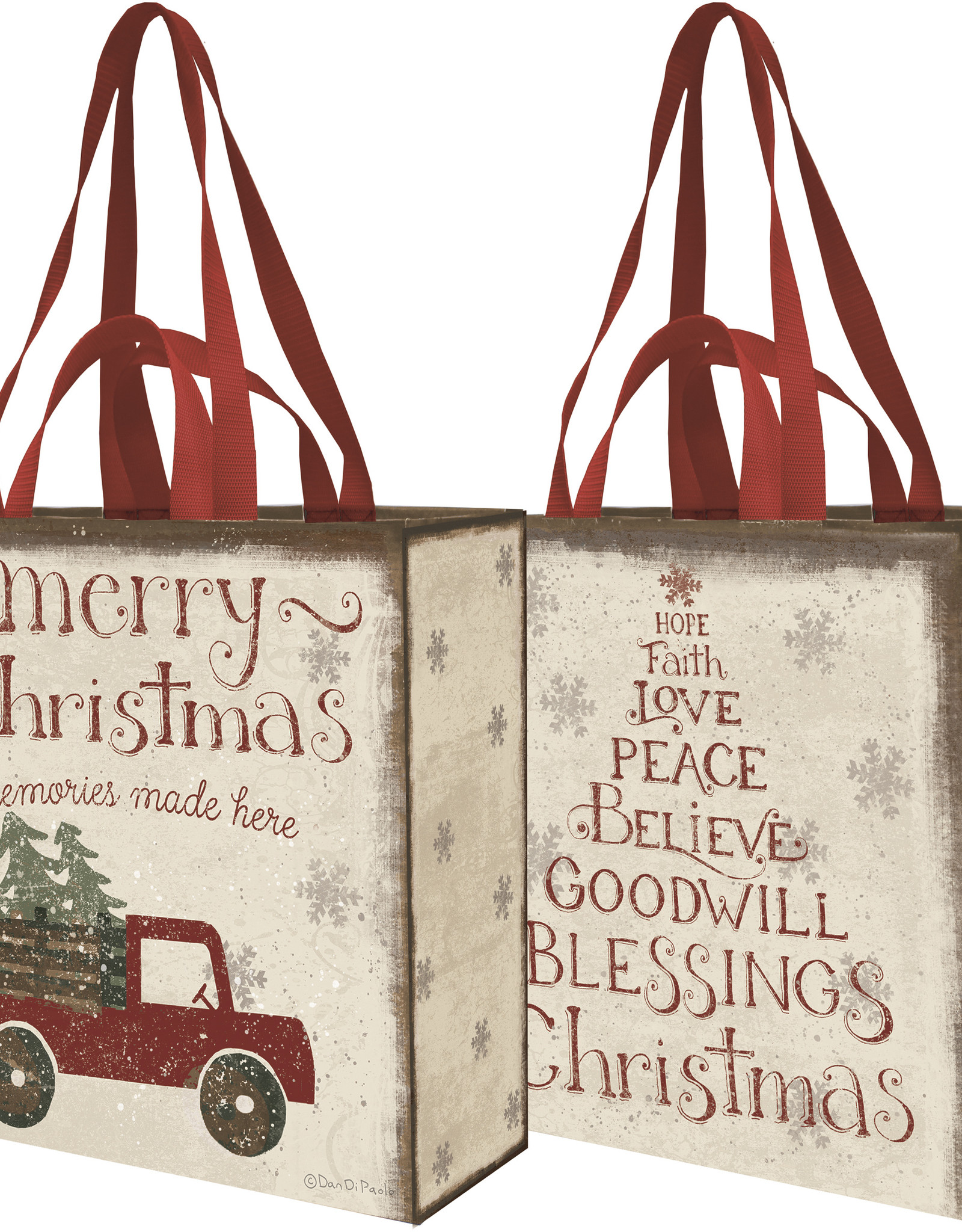 PRIMITIVES BY KATHY MARKET TOTE - MERRY CHRISTMAS