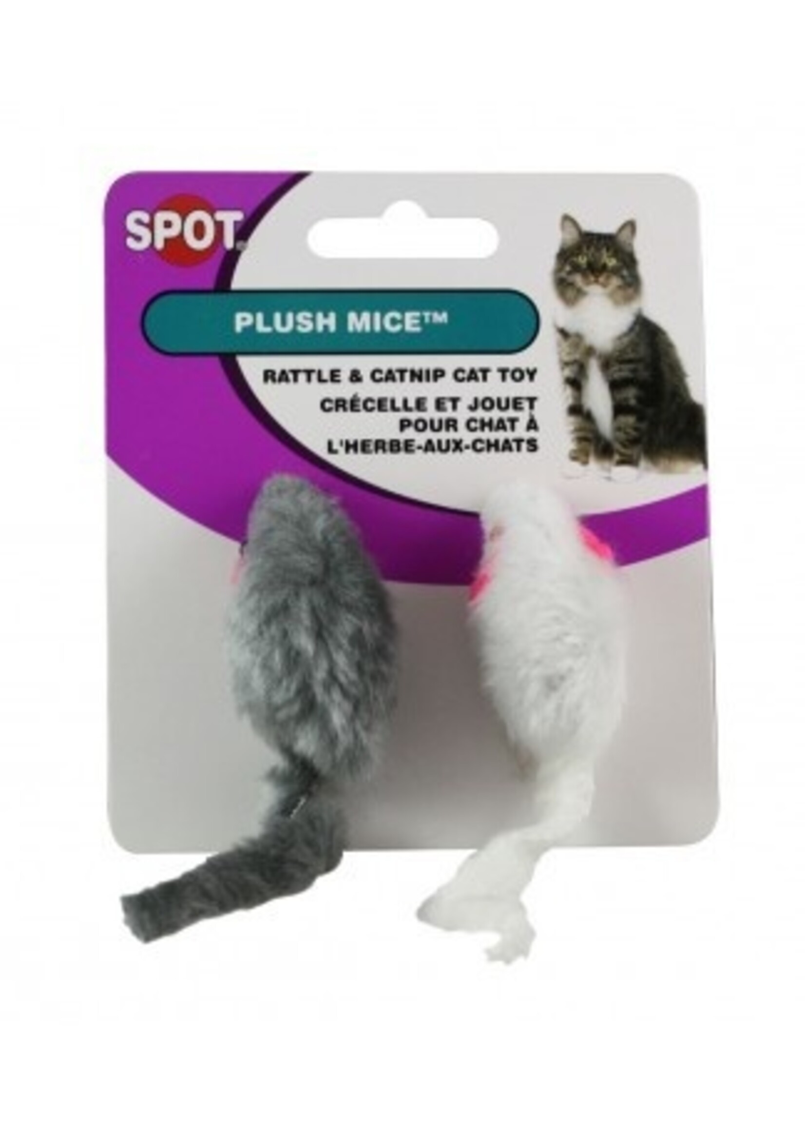 Ethical Pet Spot Plush Mice with Rattle & Catnip  2 Count