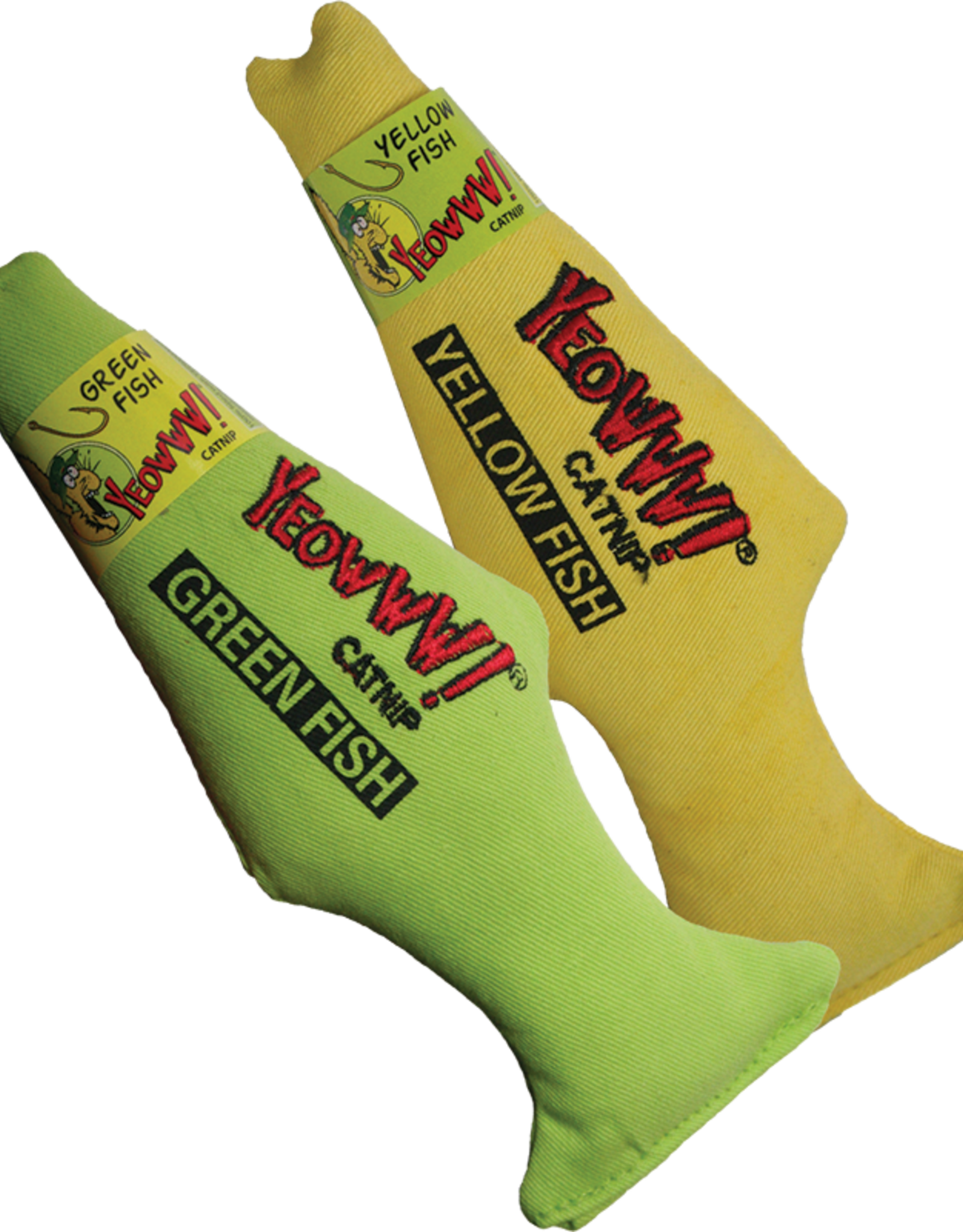 Yeowww! Yeowww! Fish Catnip Toy Green Color 7 Inch