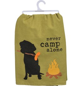 PRIMITIVES BY KATHY DISH TOWEL - NEVER CAMP ALONE