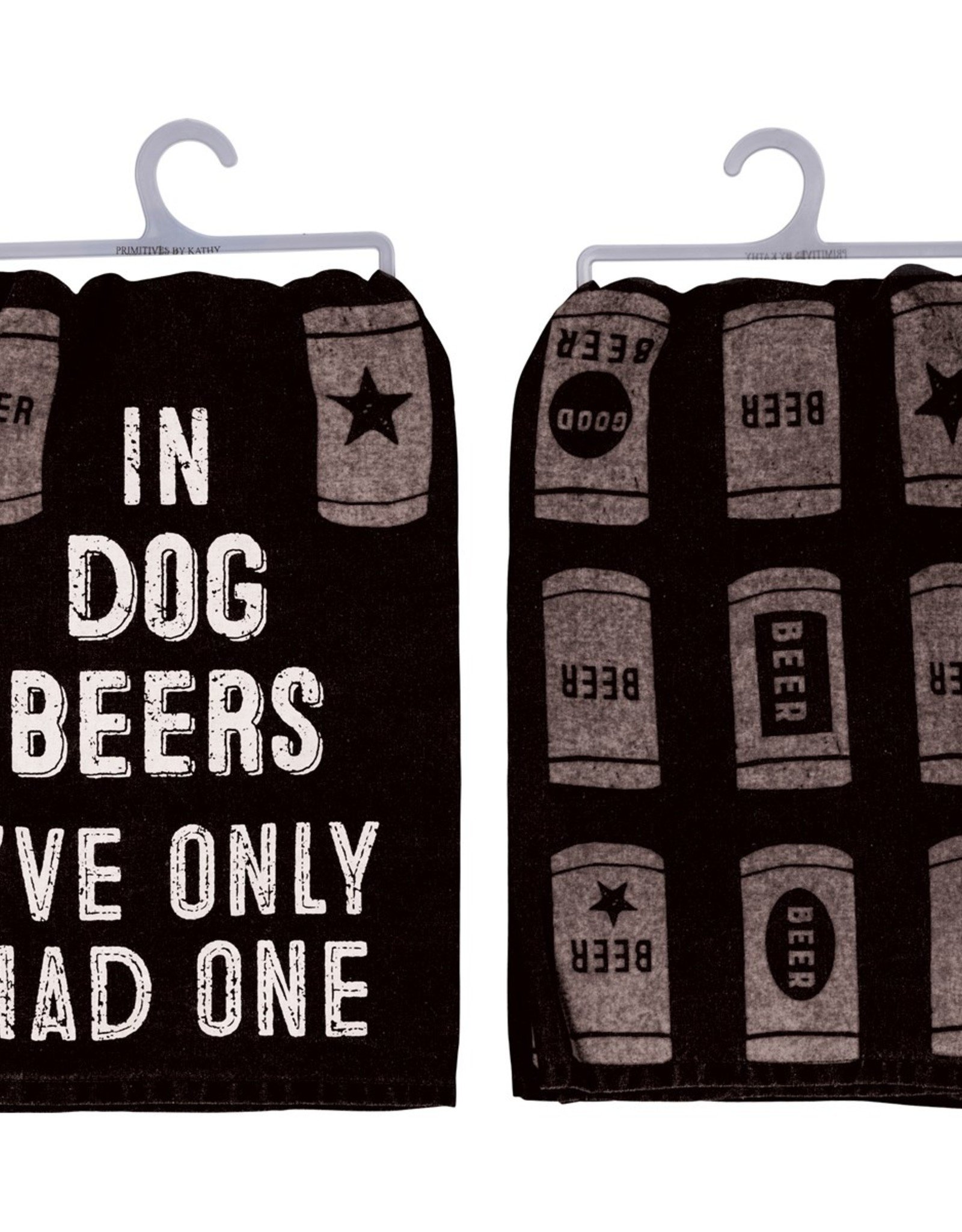 PRIMITIVES BY KATHY DISH TOWEL - IN DOG BEERS