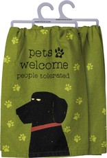 PRIMITIVES BY KATHY DISH TOWEL - PETS WELCOME