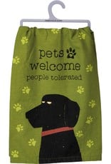 PRIMITIVES BY KATHY DISH TOWEL - PETS WELCOME