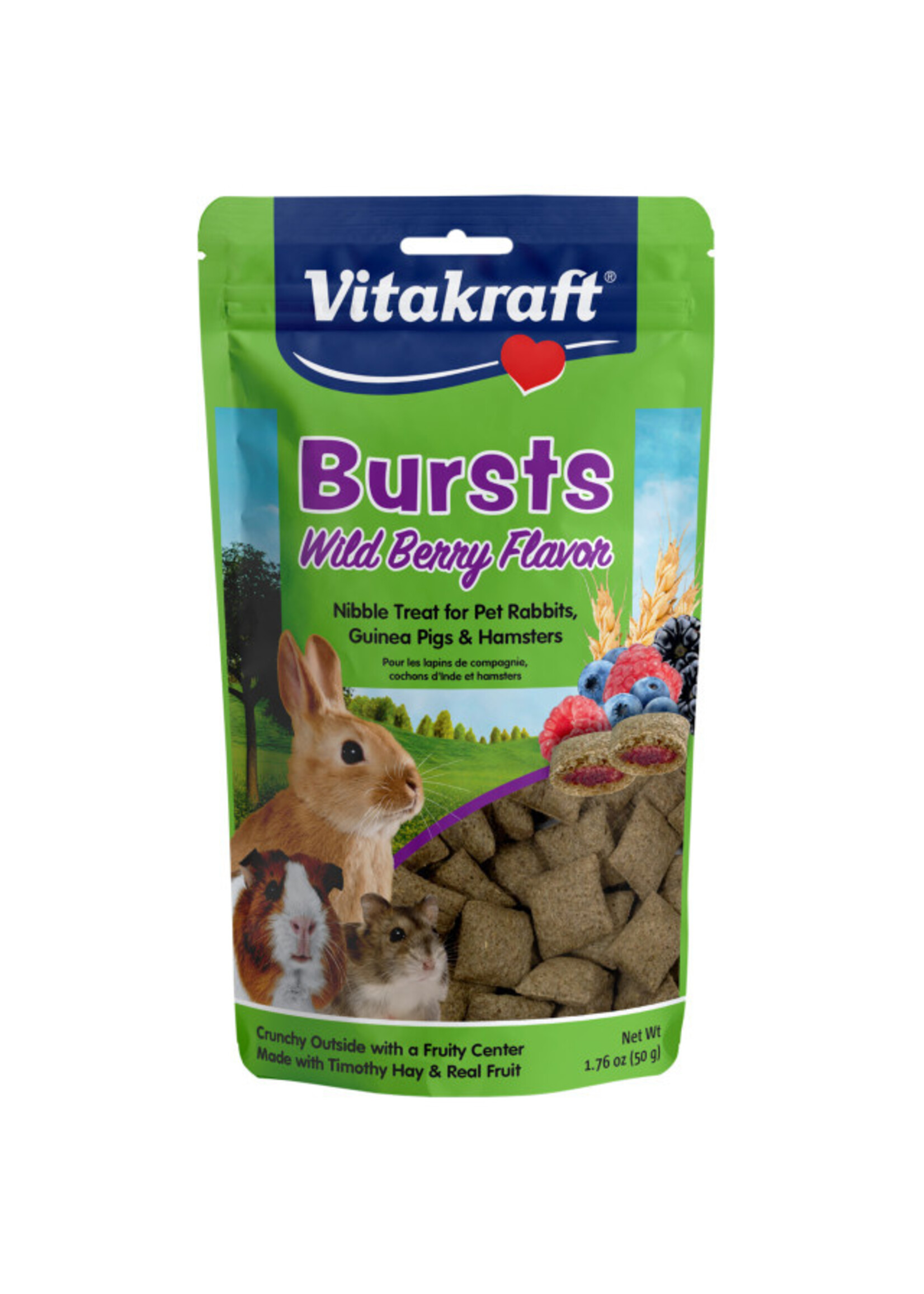 Vitakraft Sun Seed Vitakraft Bursts Small Animal Treats - Wild Berry Snacks - 1.76 oz
