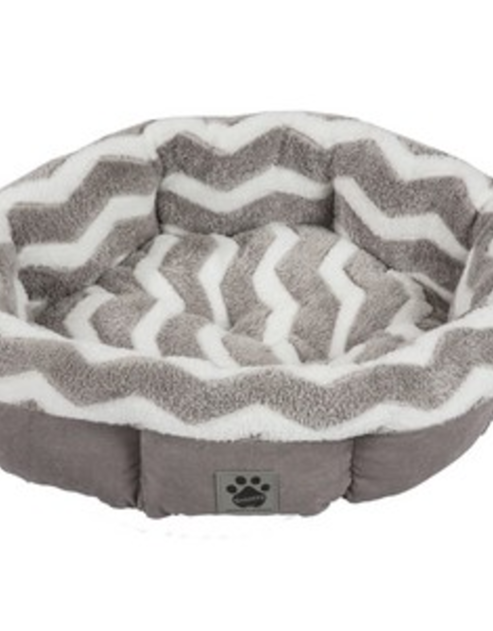 PRECISION PET PRODUCTS PRECISION PET ROUND SHEARLING CUDDLER GREY & PINK 21"