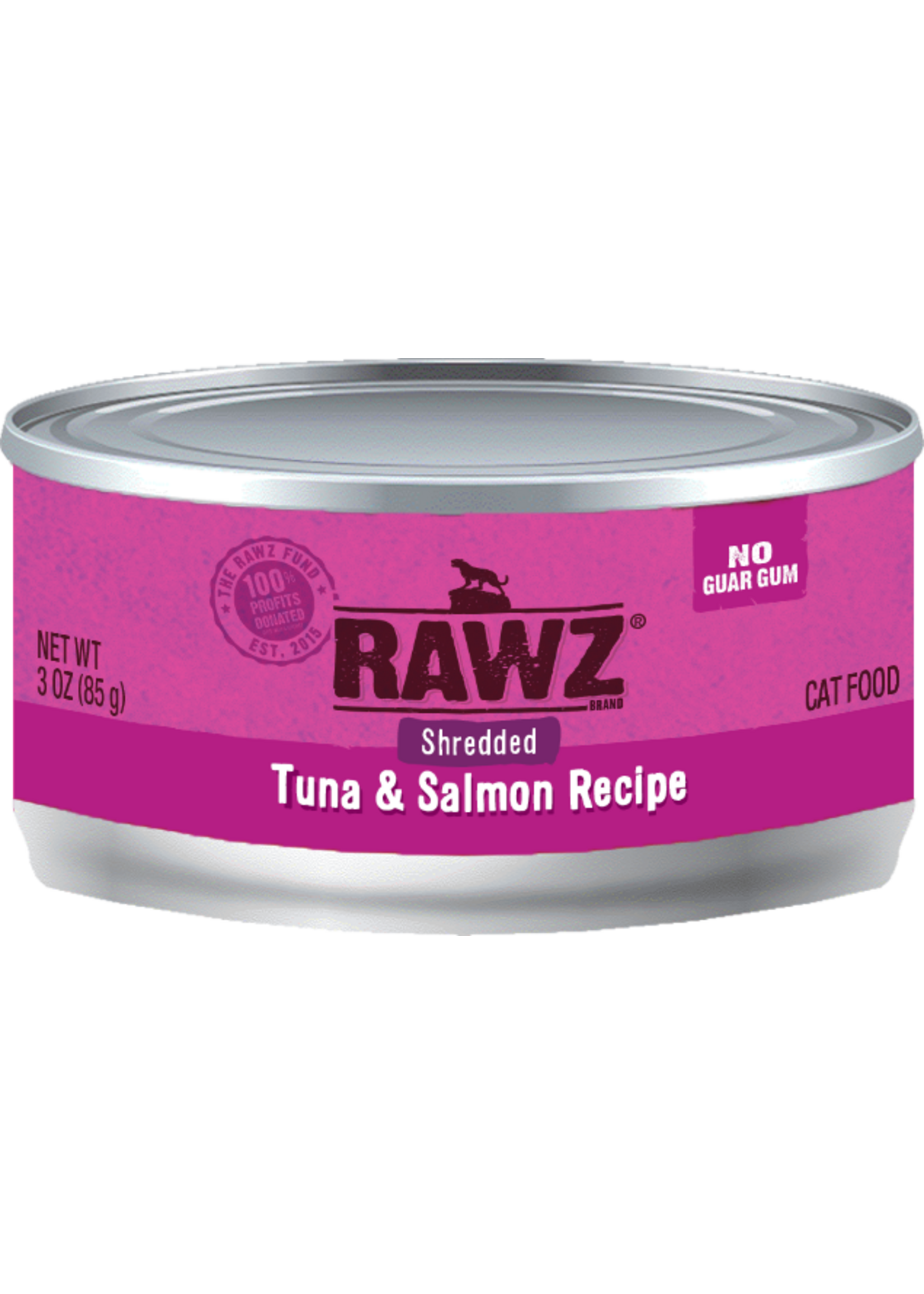 RAWZ RAWZ CAT SHREDDED TUNA & SALMON CAN 3OZ CASE OF 18