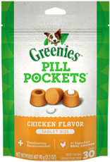 Greenies Greenies Pill Pockets Tablet Size Natural Soft Dog Treats  Chicken Flavor  3.2 oz. (30 Treats)