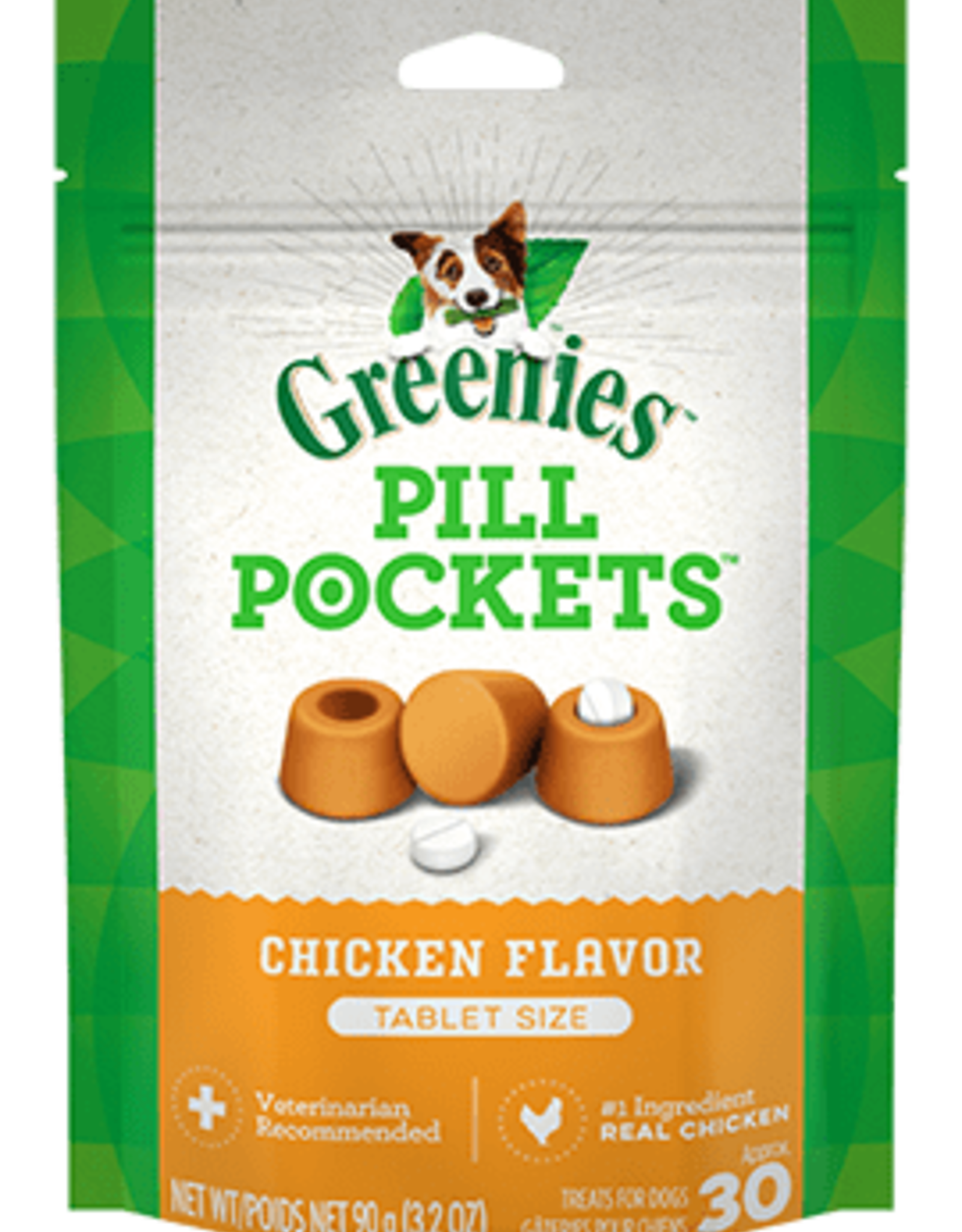 GREENIES GREENIES PILL POCKETS DOG CHICKEN TABLET 3.2OZ