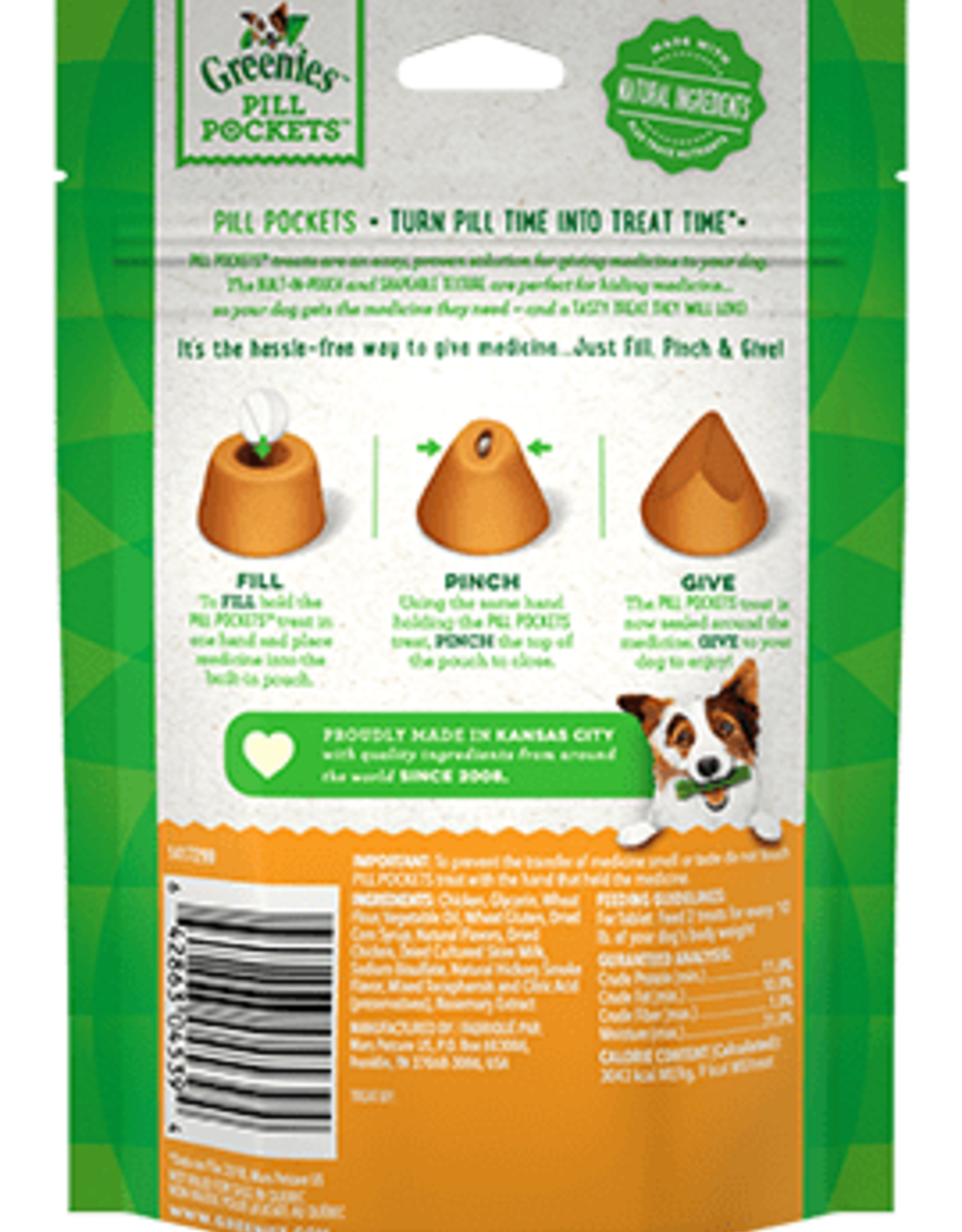 Greenies Greenies Pill Pockets Tablet Size Natural Soft Dog Treats  Chicken Flavor  3.2 oz. (30 Treats)
