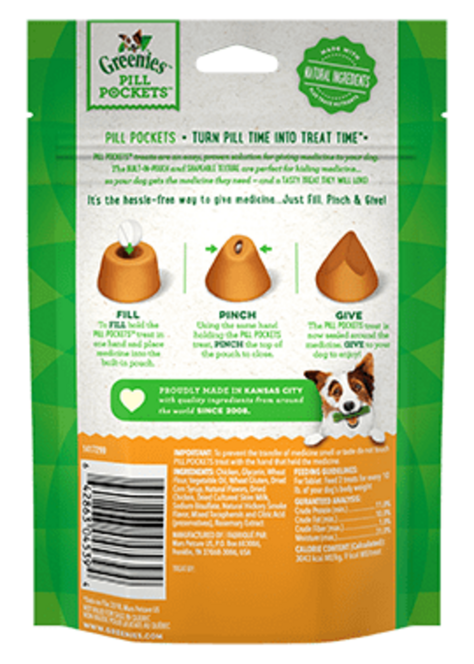 Greenies Greenies Pill Pockets Tablet Size Natural Soft Dog Treats  Chicken Flavor  3.2 oz. (30 Treats)