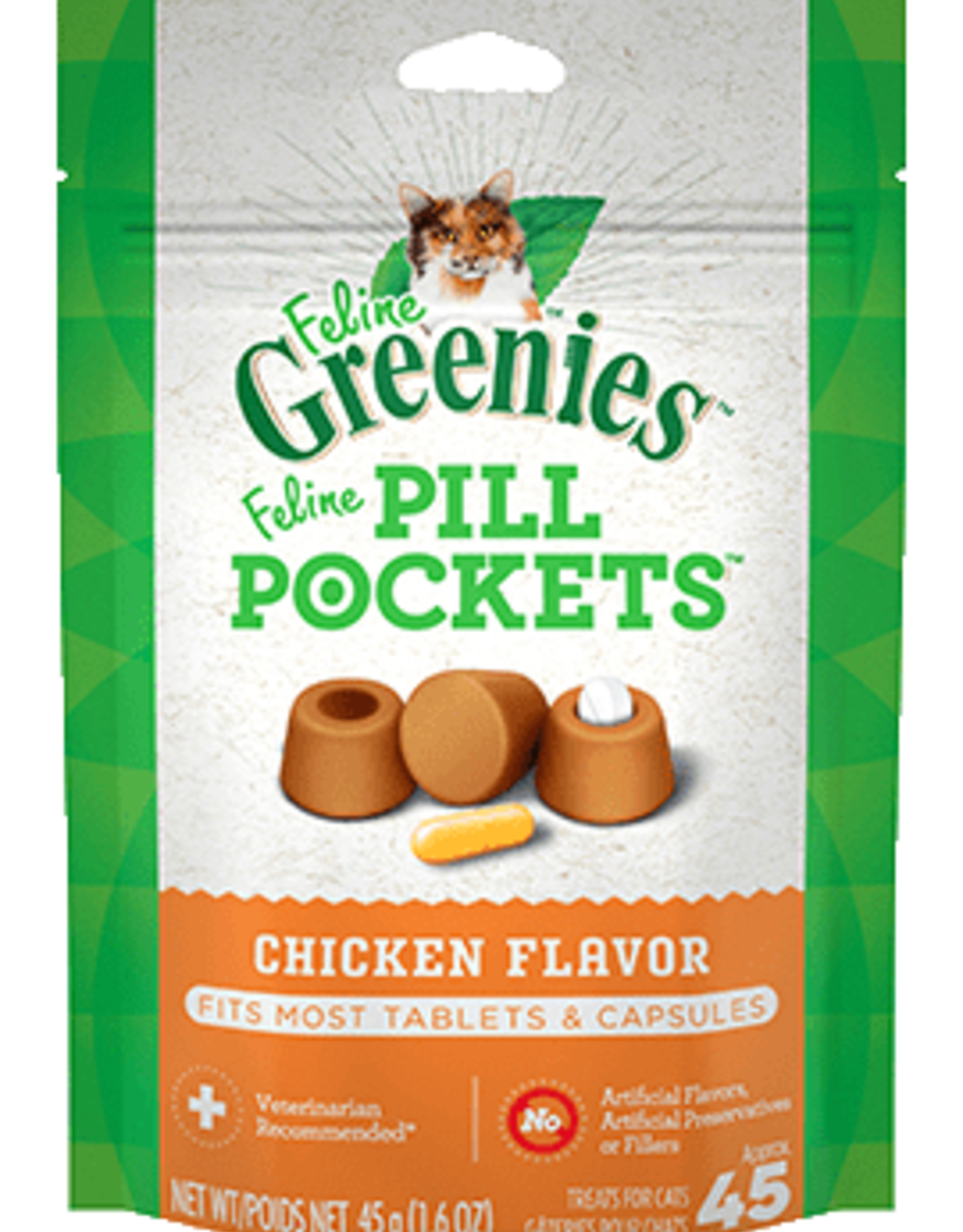 Greenies Greenies Feline Pill Pockets Cat Treats Chicken Flavor - 1.6 oz
