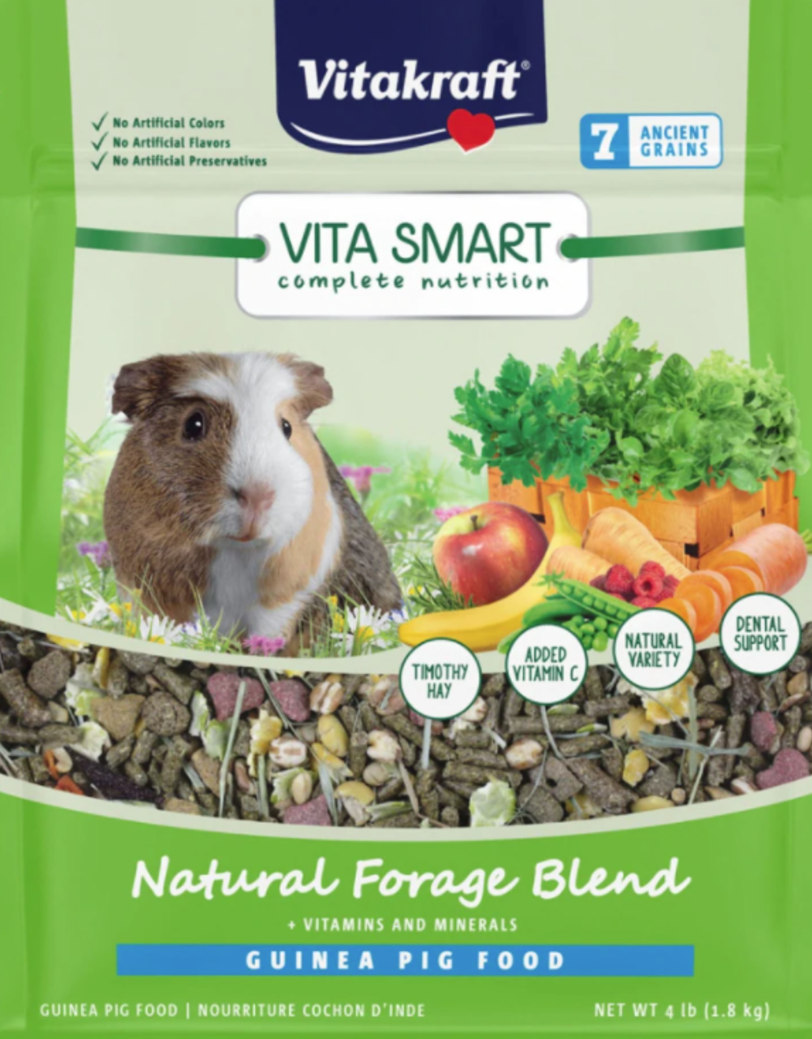 Vitakraft VITAKRAFT VITA SMART NATURAL FORAGE GUINEA PIG FOOD 4LBS