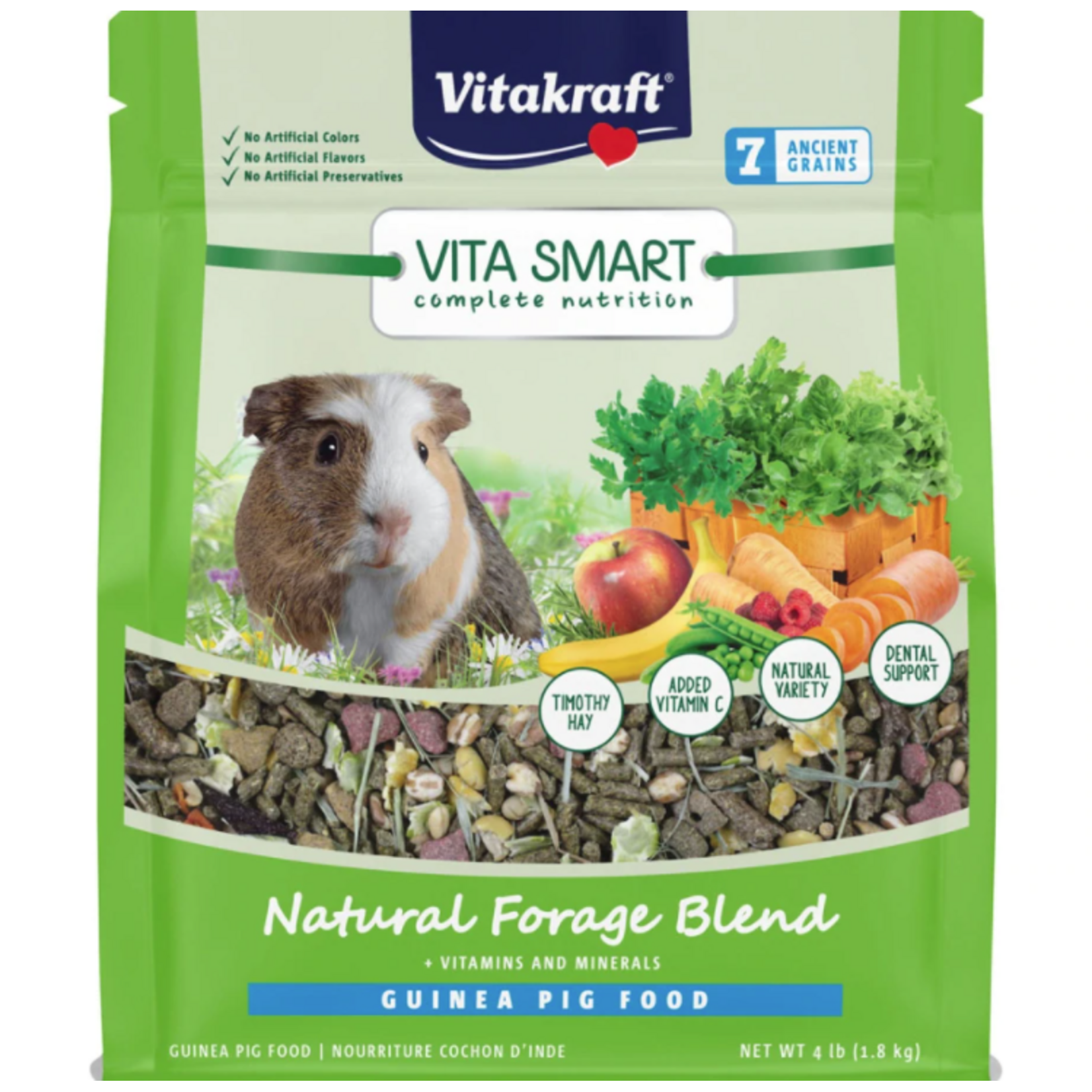 Vitakraft Sun Seed VITAKRAFT VITA SMART NATURAL FORAGE GUINEA PIG FOOD 4LBS