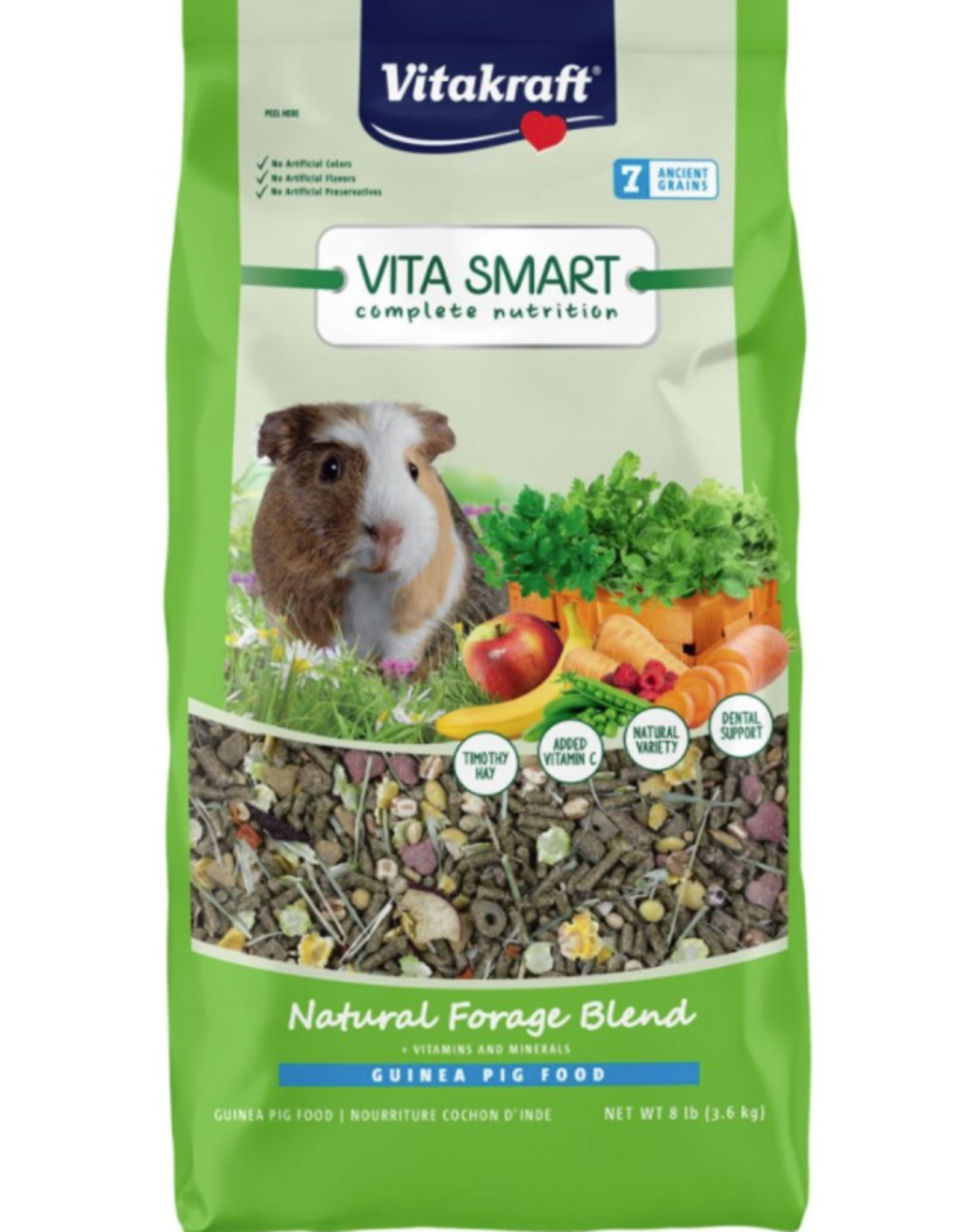 VITAKRAFT SUN SEED, INC. VITAKRAFT VITA SMART NATURAL FORAGE GUINEA PIG FOOD 8LBS