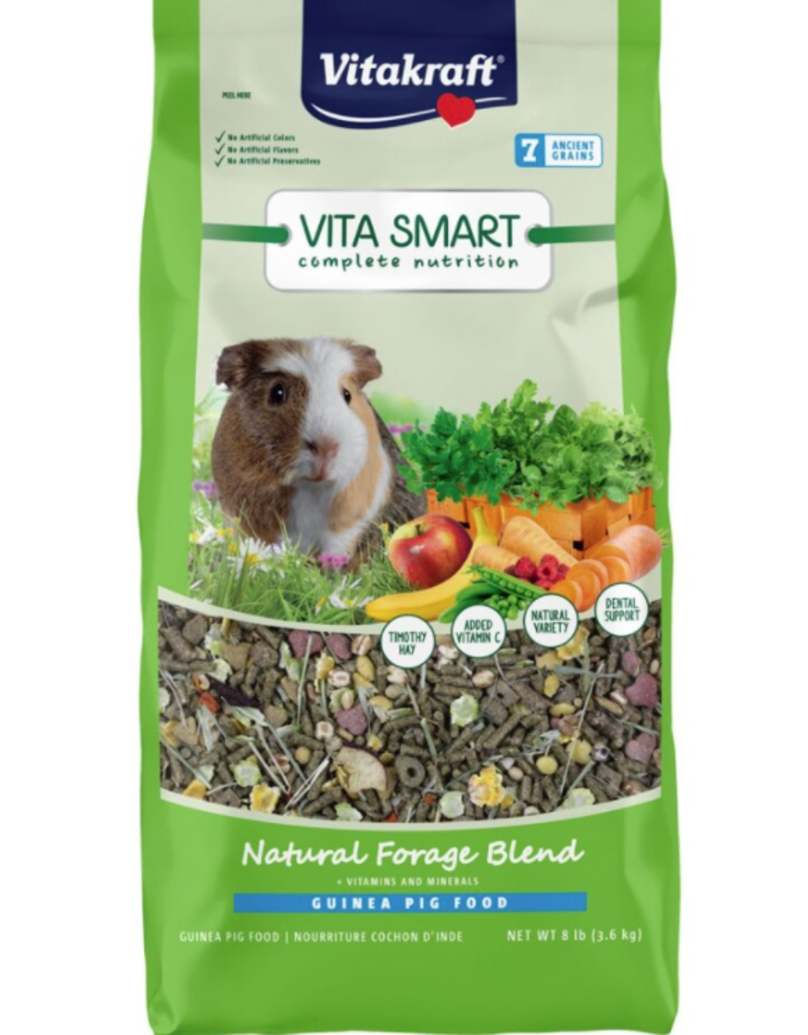 Vitakraft Sun Seed VITAKRAFT VITA SMART NATURAL FORAGE GUINEA PIG FOOD 8LBS