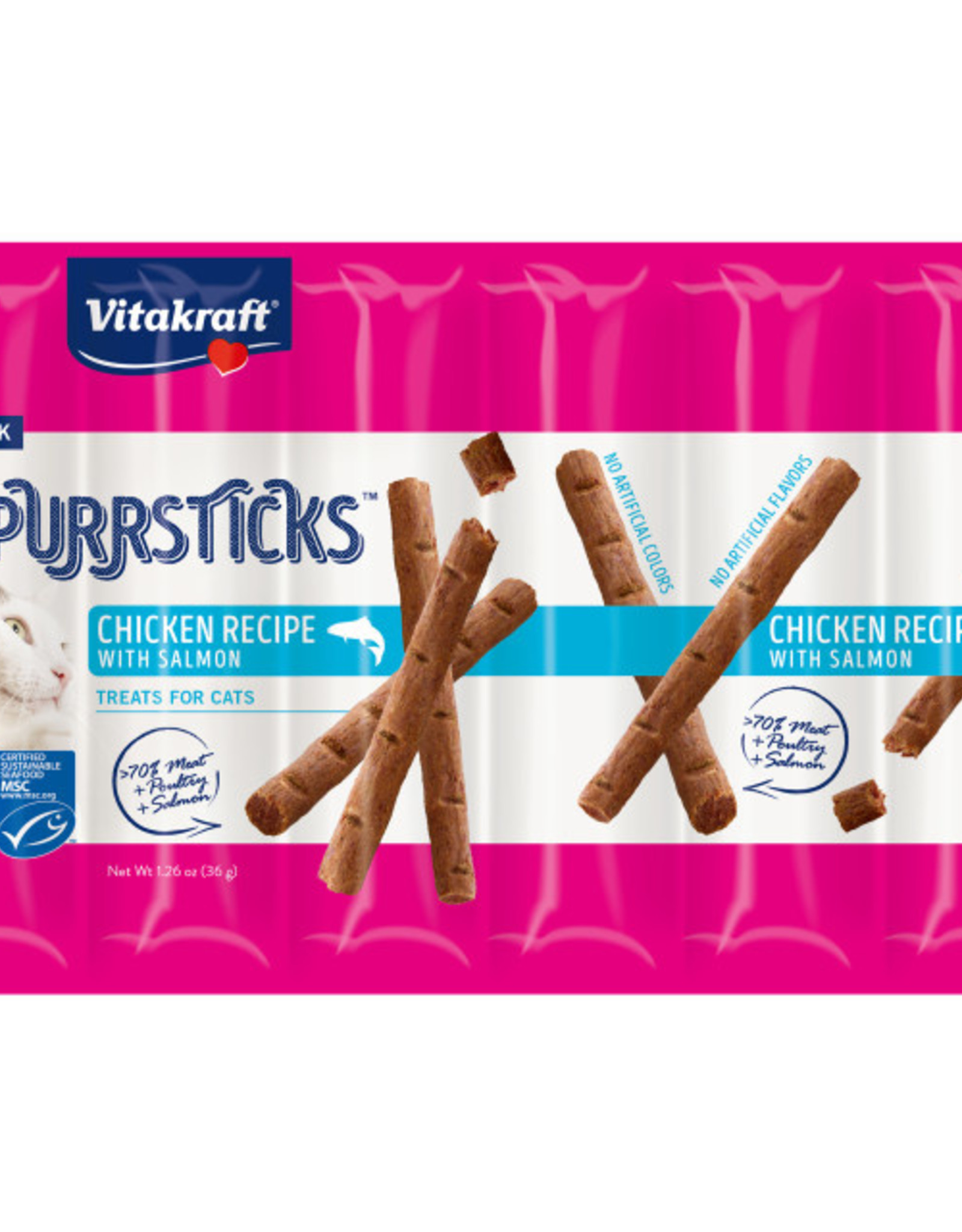 Vitakraft Sun Seed VITAKRAFT CAT PURRSTICKS SALMON 6PK
