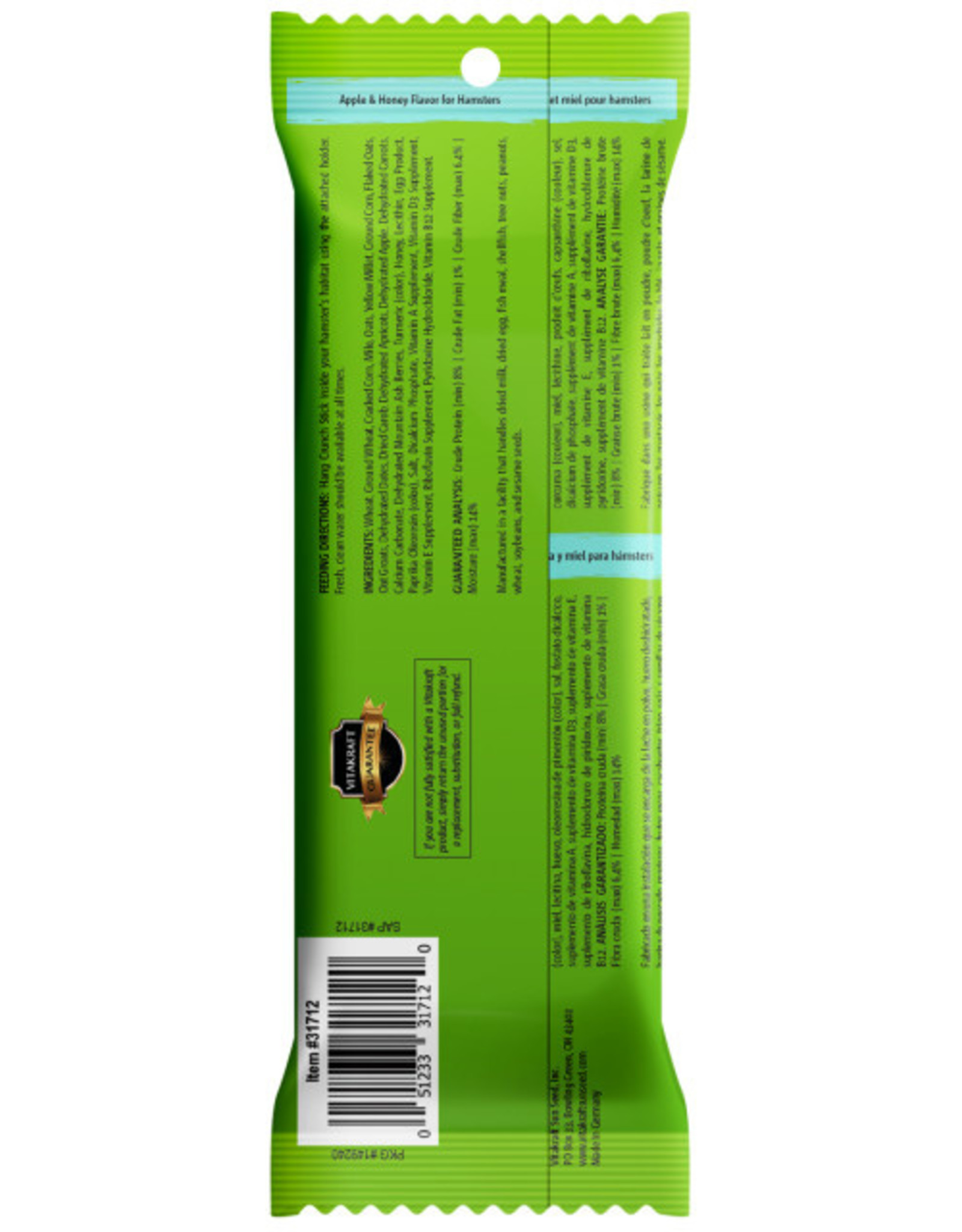 Vitakraft Sun Seed VITAKRAFT HAMSTER CRUNCH STICKS APPLE & HONEY