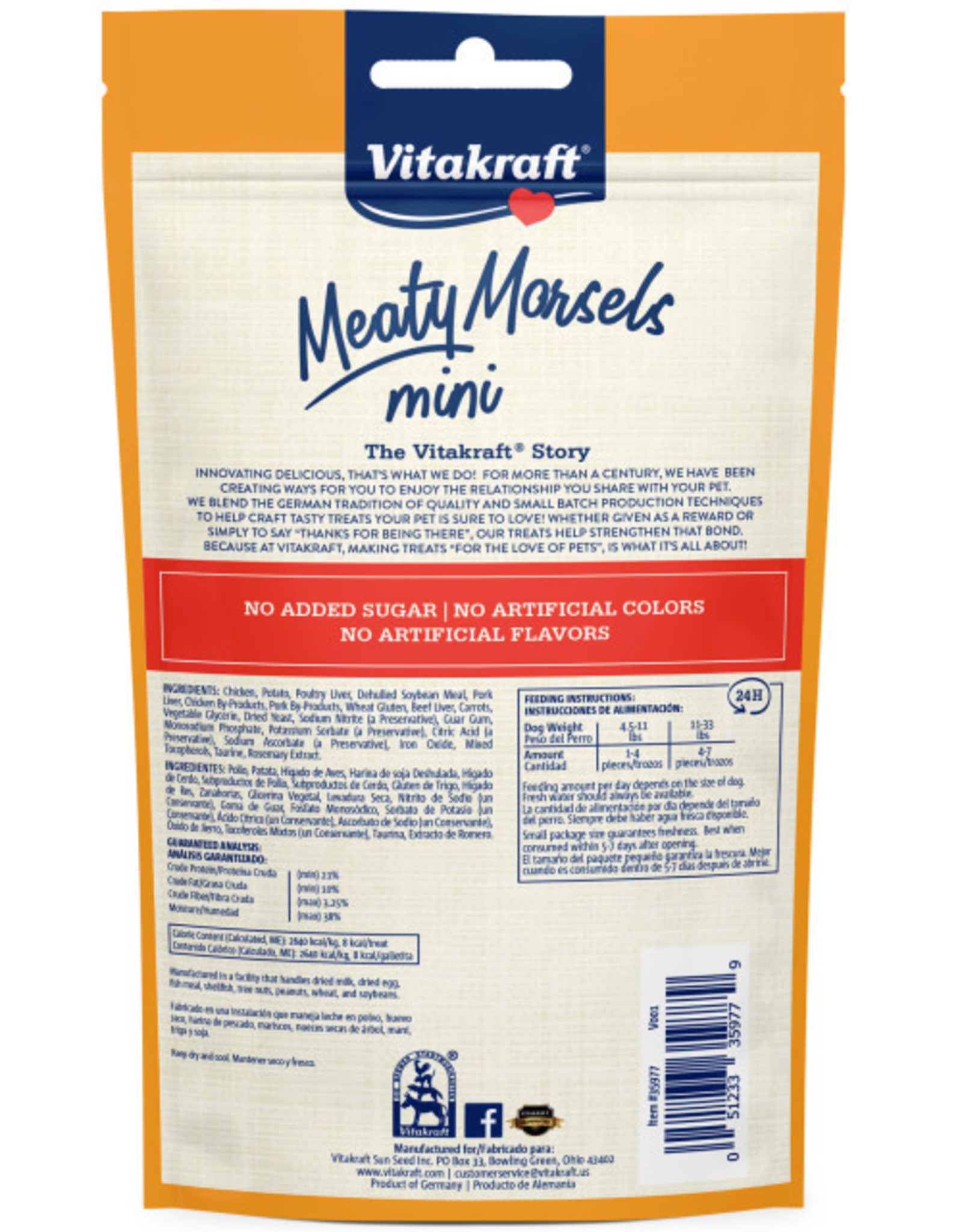 Vitakraft Sun Seed VITAKRAFT DOG MEATY MORSELS MINI BEEF & CARROTS