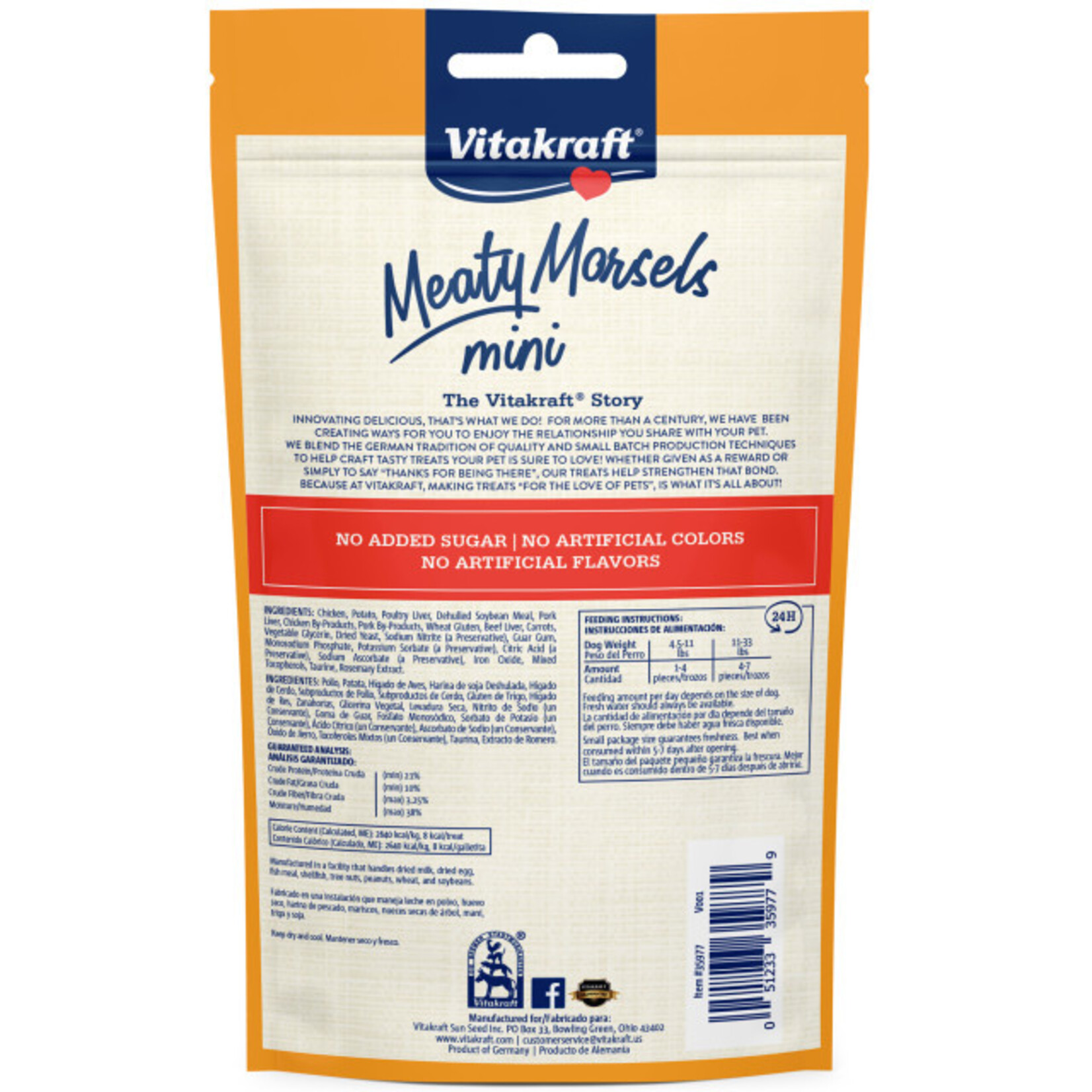 Vitakraft Sun Seed VITAKRAFT DOG MEATY MORSELS MINI BEEF & CARROTS
