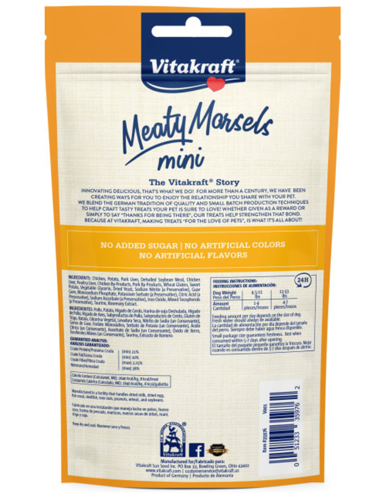 Vitakraft Sun Seed VITAKRAFT DOG MEATY MORSELS MINI CHICKEN & SWEET POTATO
