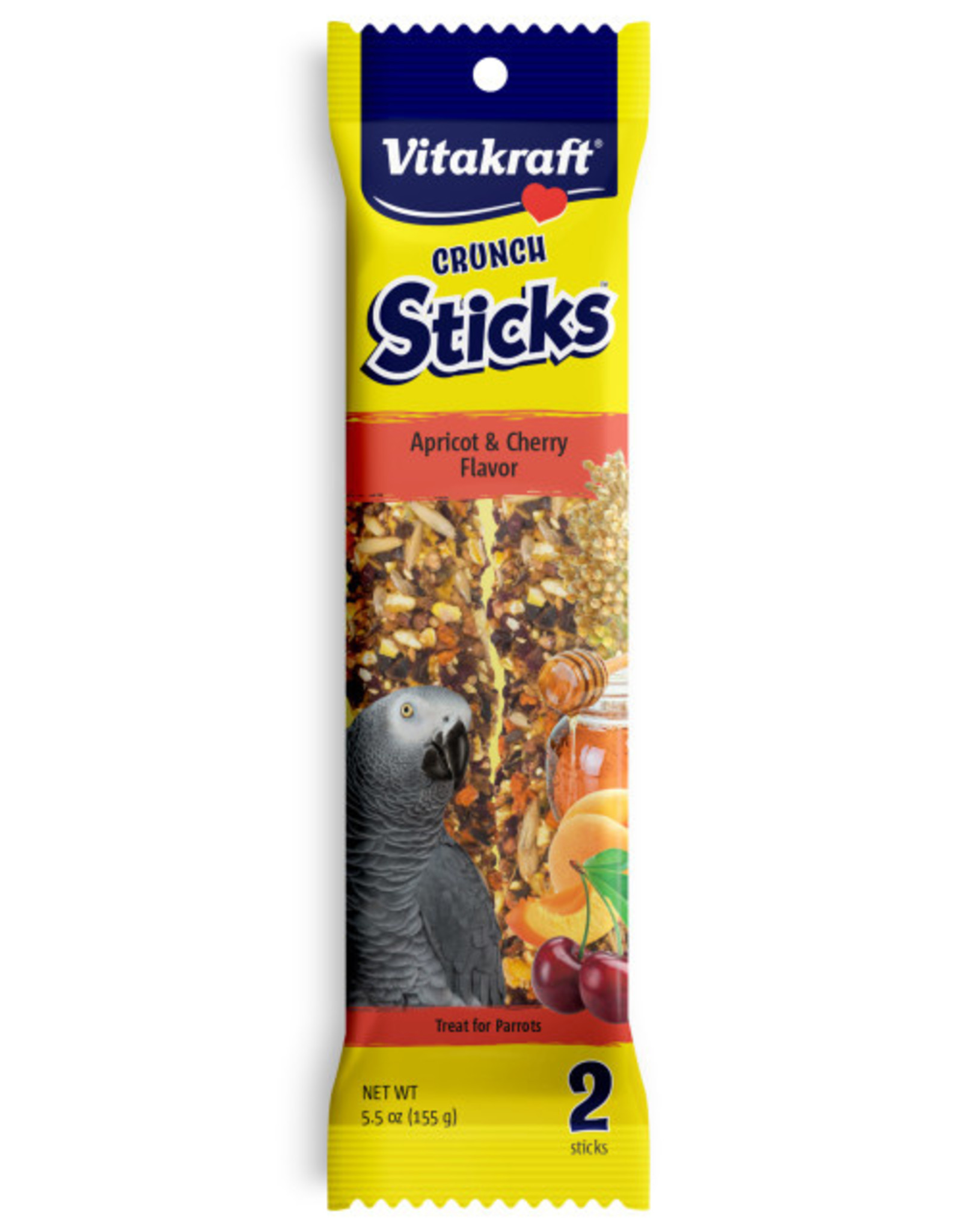 Vitakraft Sun Seed Vitakraft Crunch Sticks Apricot & Cherry Parrot Treats - 2 Pack, 5.5 oz