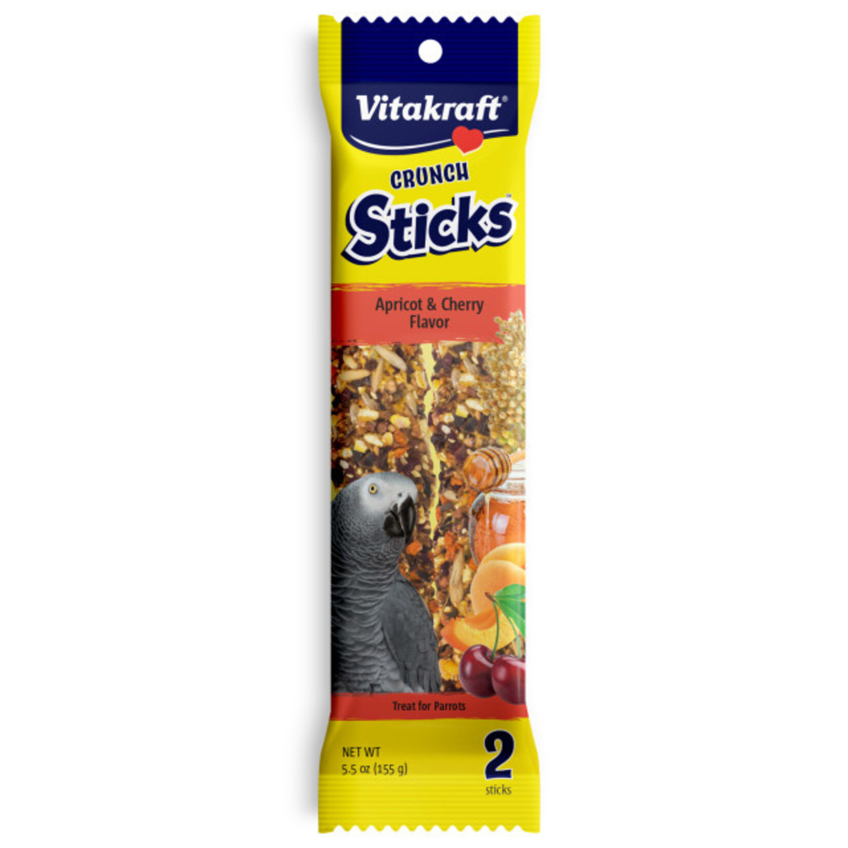 Vitakraft Sun Seed Vitakraft Crunch Sticks Apricot & Cherry Parrot Treats - 2 Pack, 5.5 oz