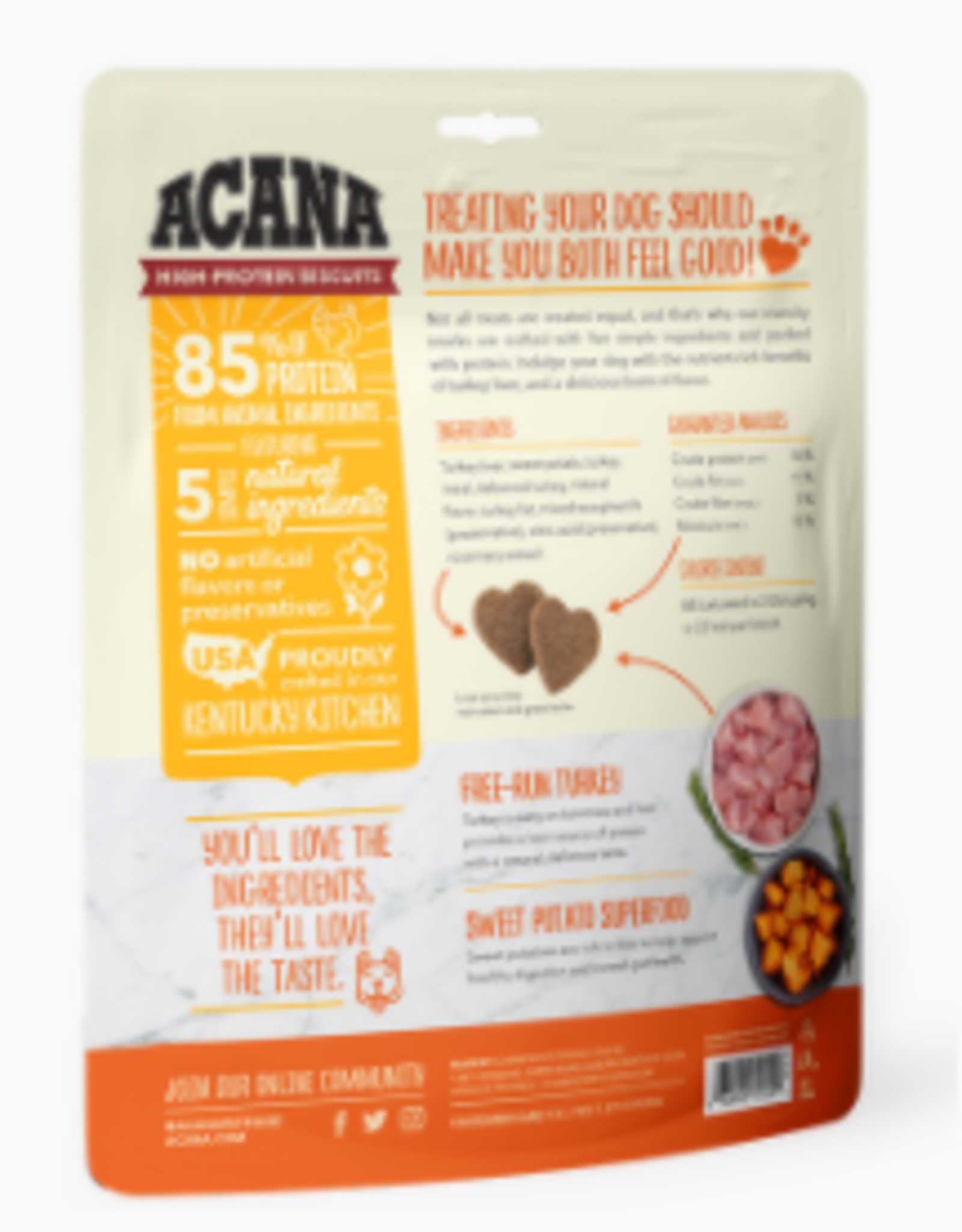 CHAMPION PET FOOD ACANA HIGH PROTEIN BISCUIT CRUNCHY TURKEY LIVER SMALL 9OZ