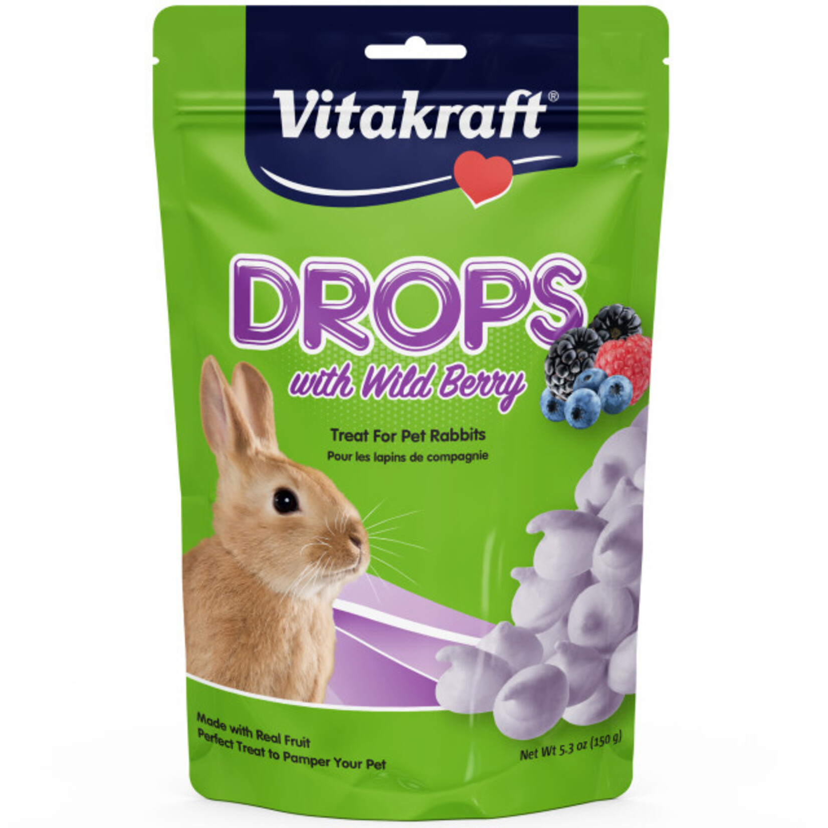 Vitakraft Sun Seed VITAKRAFT RABBIT WILDBERRY DROPS 5.3OZ