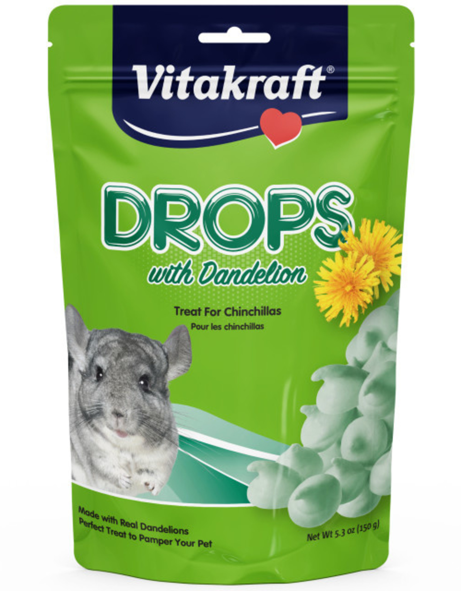 VITAKRAFT SUN SEED, INC. VITAKRAFT CHINCHILLA DANDELION DROPS 5.3OZ