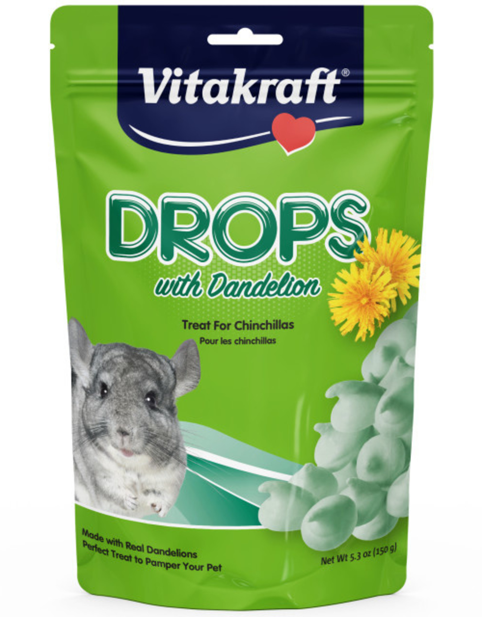 Vitakraft Sun Seed VITAKRAFT CHINCHILLA DANDELION DROPS 5.3OZ