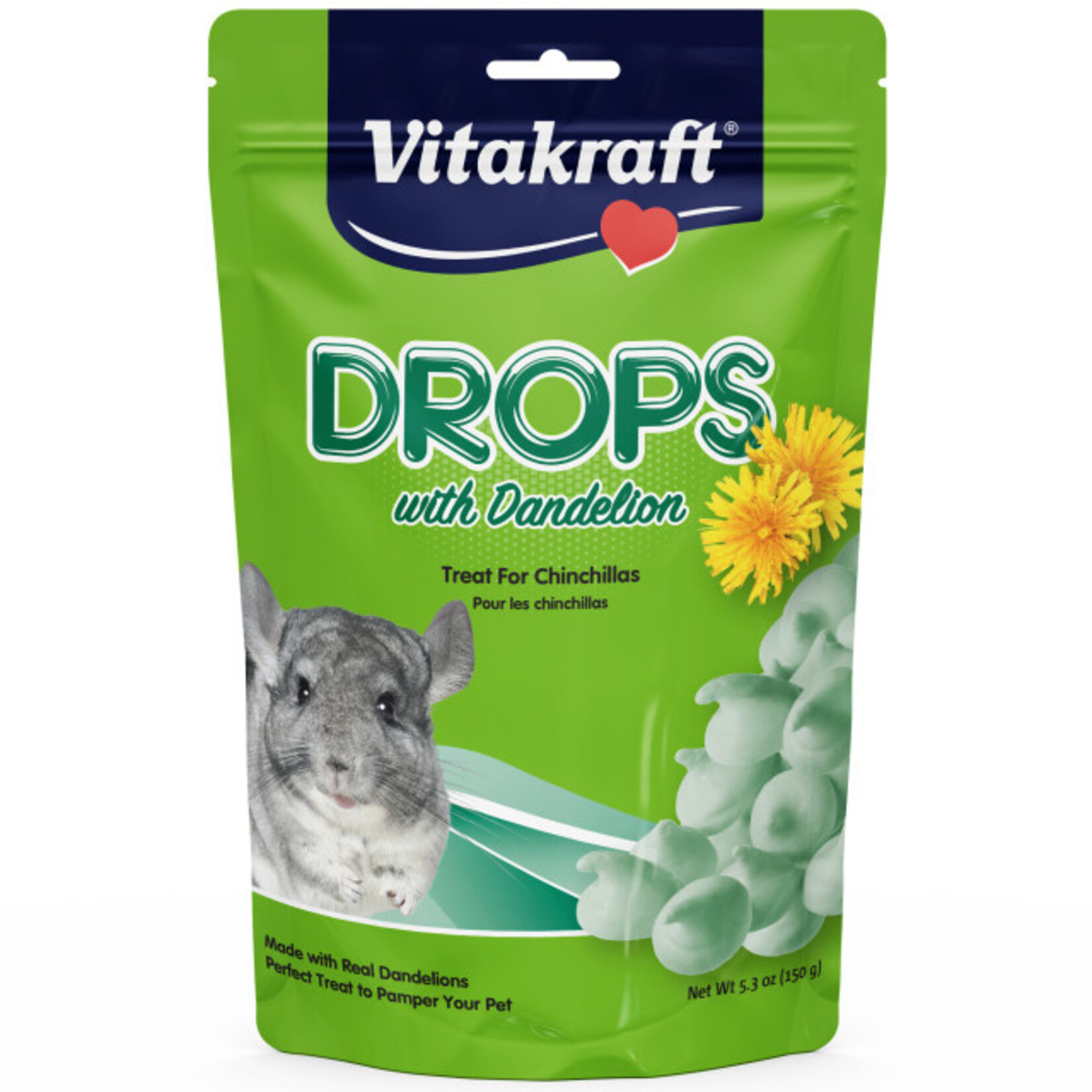Vitakraft Sun Seed VITAKRAFT CHINCHILLA DANDELION DROPS 5.3OZ