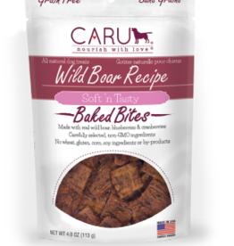 Caru Caru Soft n Tasty Wild Boar Recipe Baked Bites Dog Treats 3.75 Oz