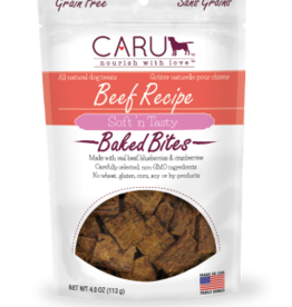 Caru Caru Soft n Tasty Beef Recipe Baked Bites Dog Treats 4.0 Oz