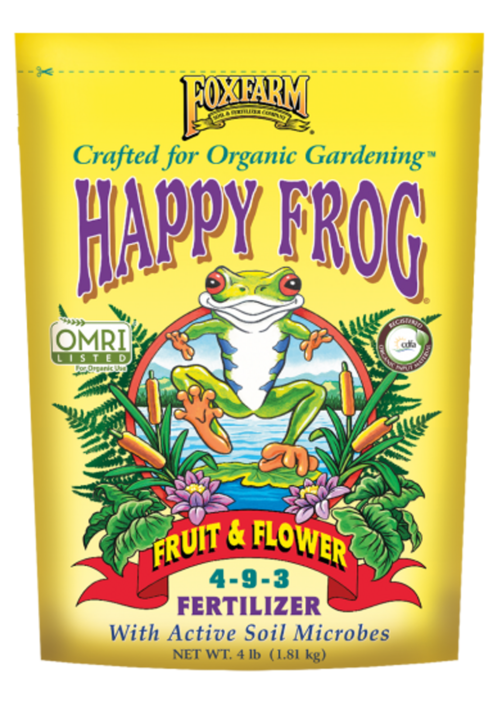 Foxfarm FOXFARM HAPPY FROG FRUIT & FLOWER FERTILIZER 6-4-5 4LBS