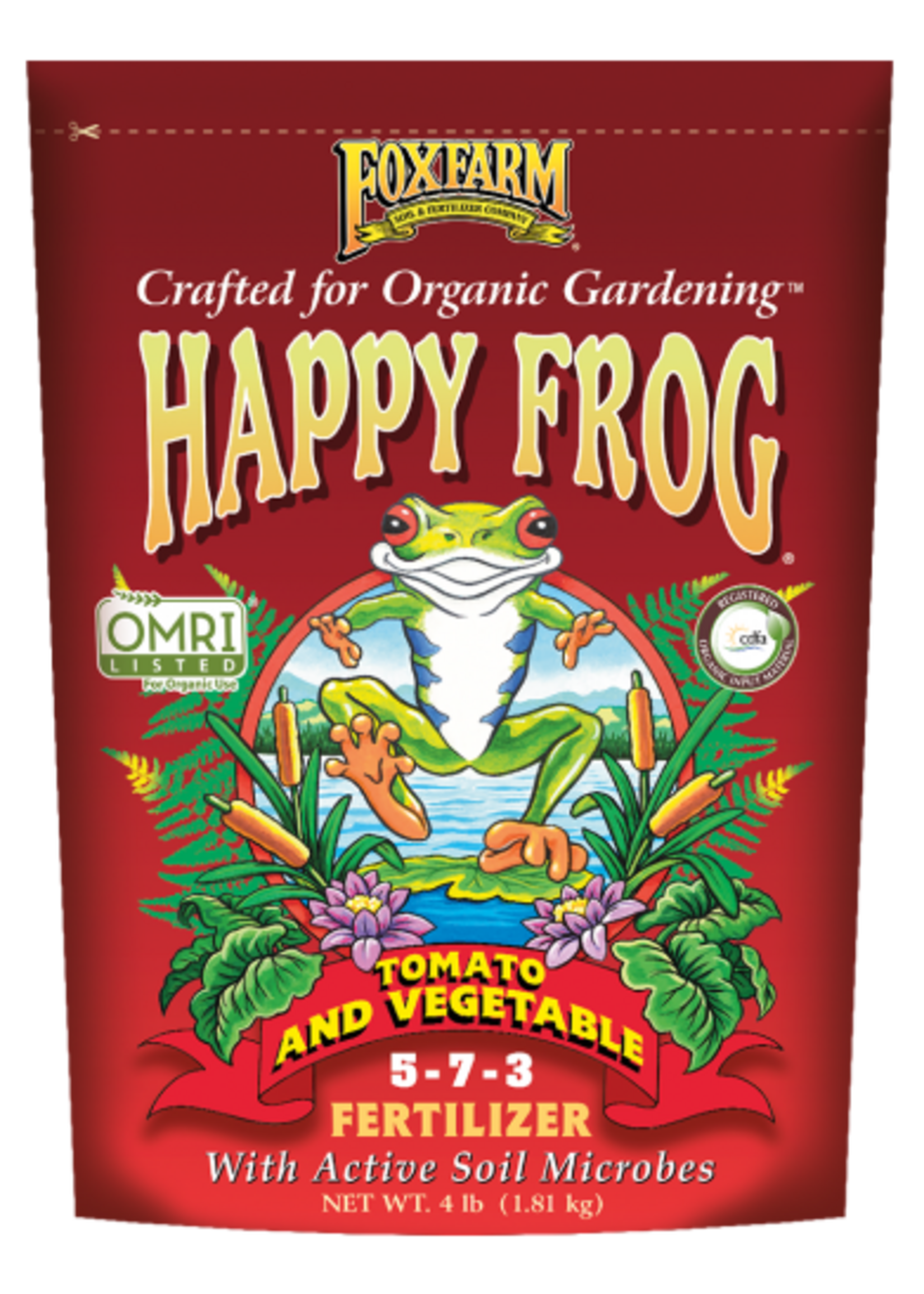Foxfarm FOXFARM HAPPY FROG TOMATO AND VEGETABLE FERTILIZER 5-7-3 4LBS