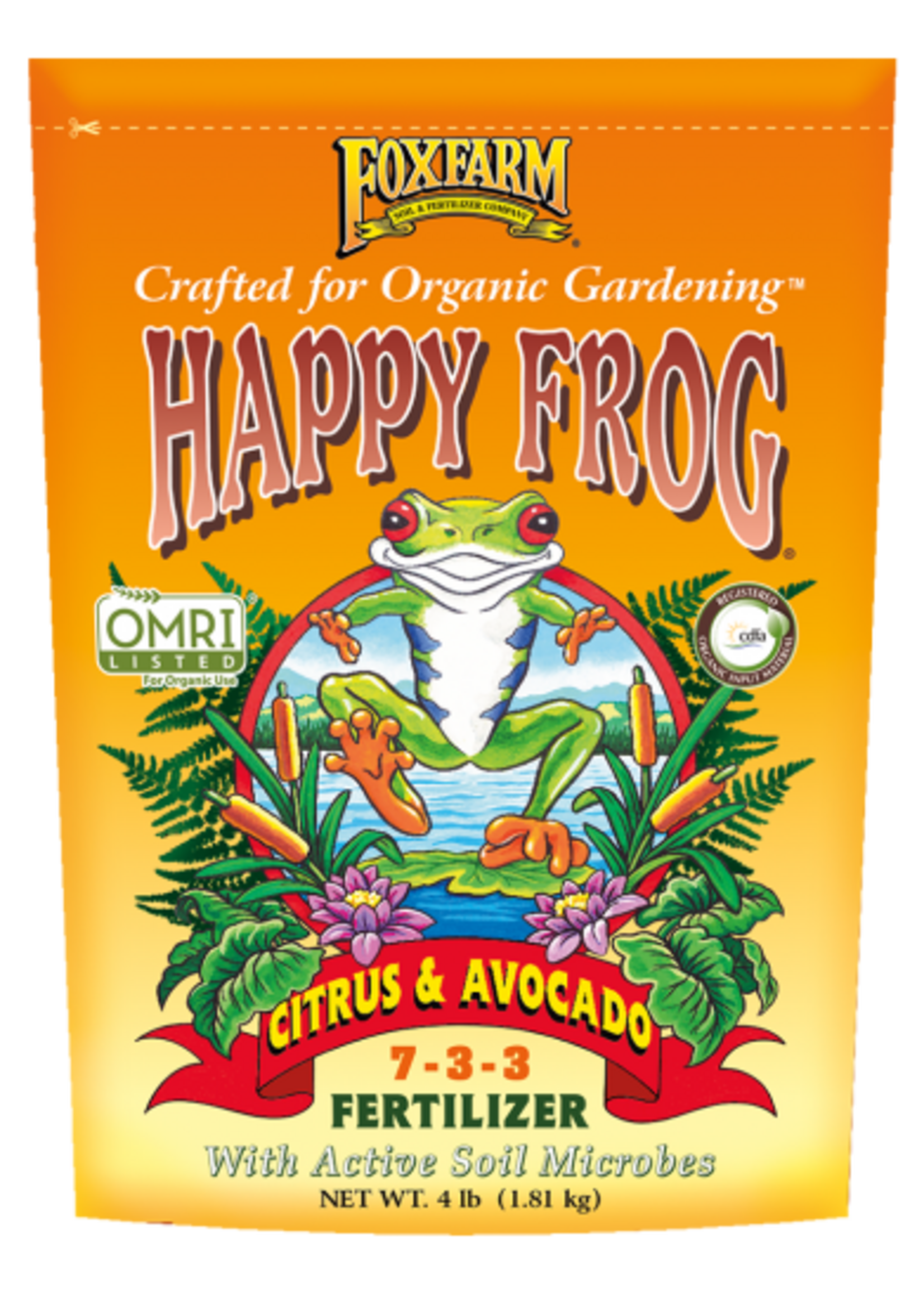 Foxfarm FOXFARM HAPPY FROG CITRUS & AVOCADO DRY FERTILIZER 7-3-3 4LBS