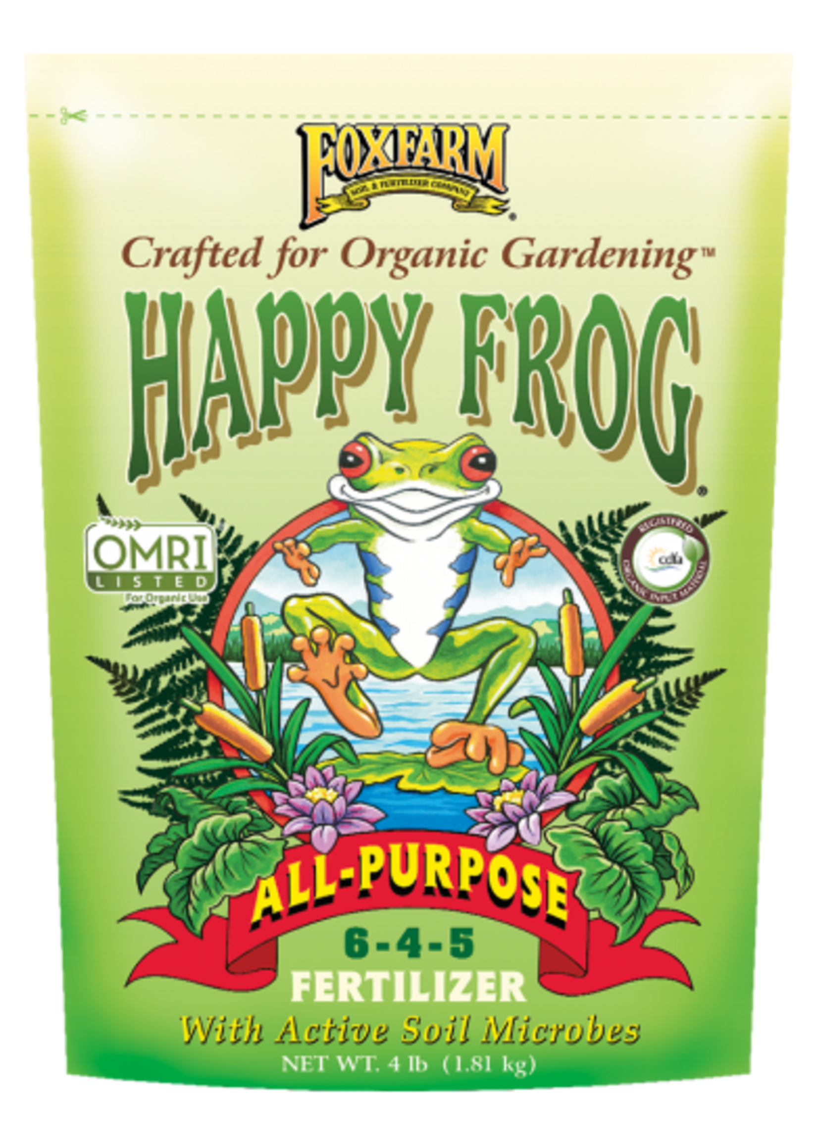 Foxfarm FOXFARM HAPPY FROG ALL PURPOSE FERTILIZER 6-4-5 4LBS