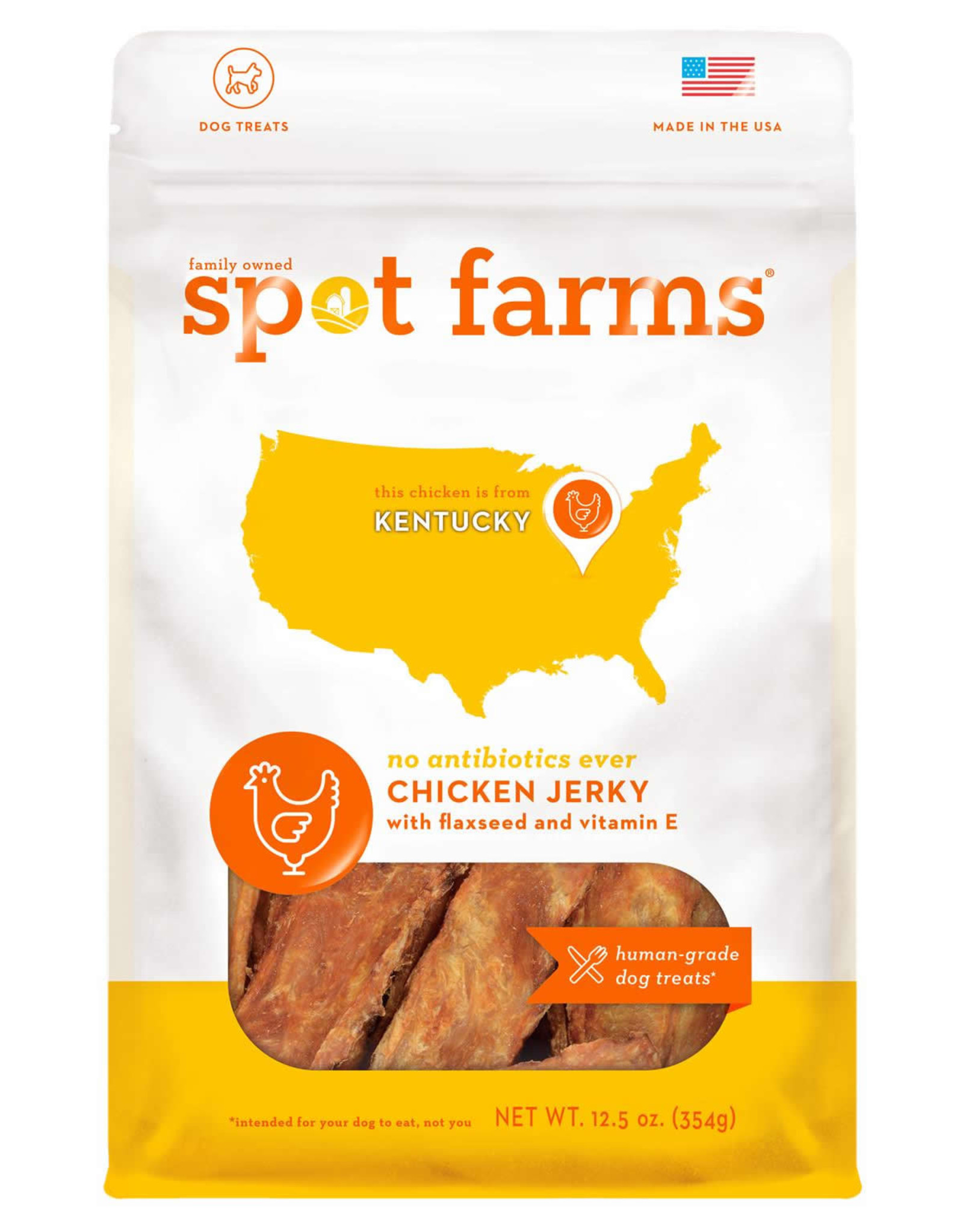 SPOT FARMS DOG GRAIN FREE CHICKEN JERKY W/FLAXSEED & VITAMIN E 12.5OZ