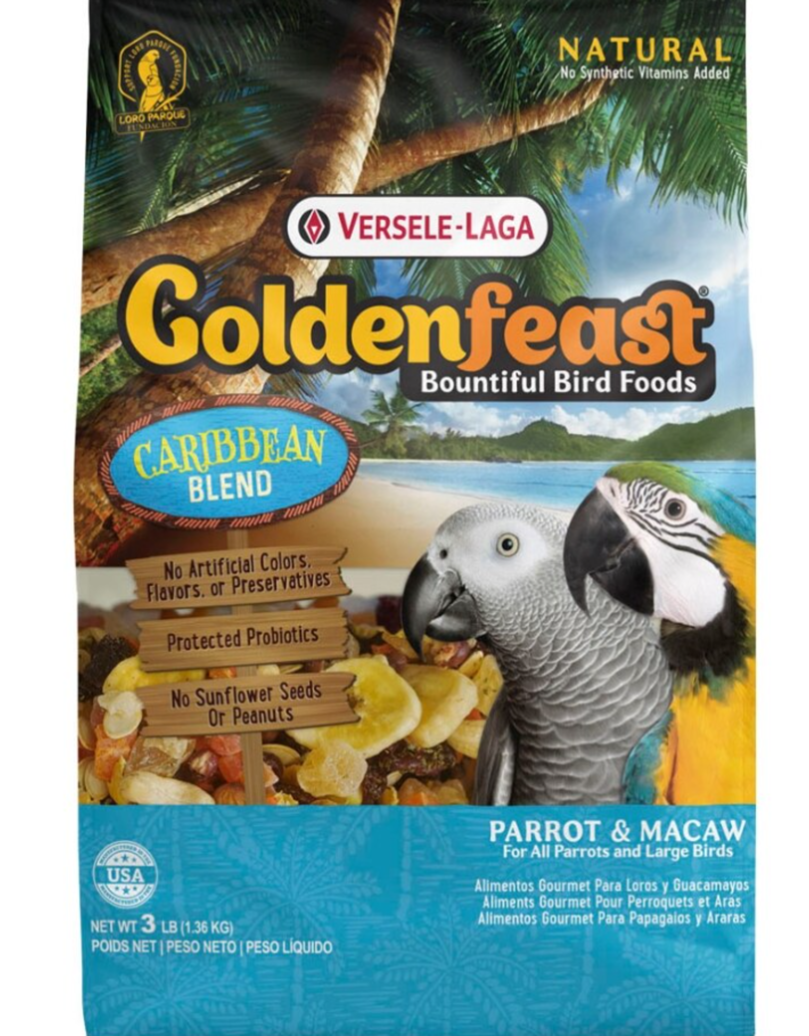 Versele-Laga Higgins Versele-Laga Higgins Goldenfeast Caribbean Blend for Parrot & Macaw - 3 lbs