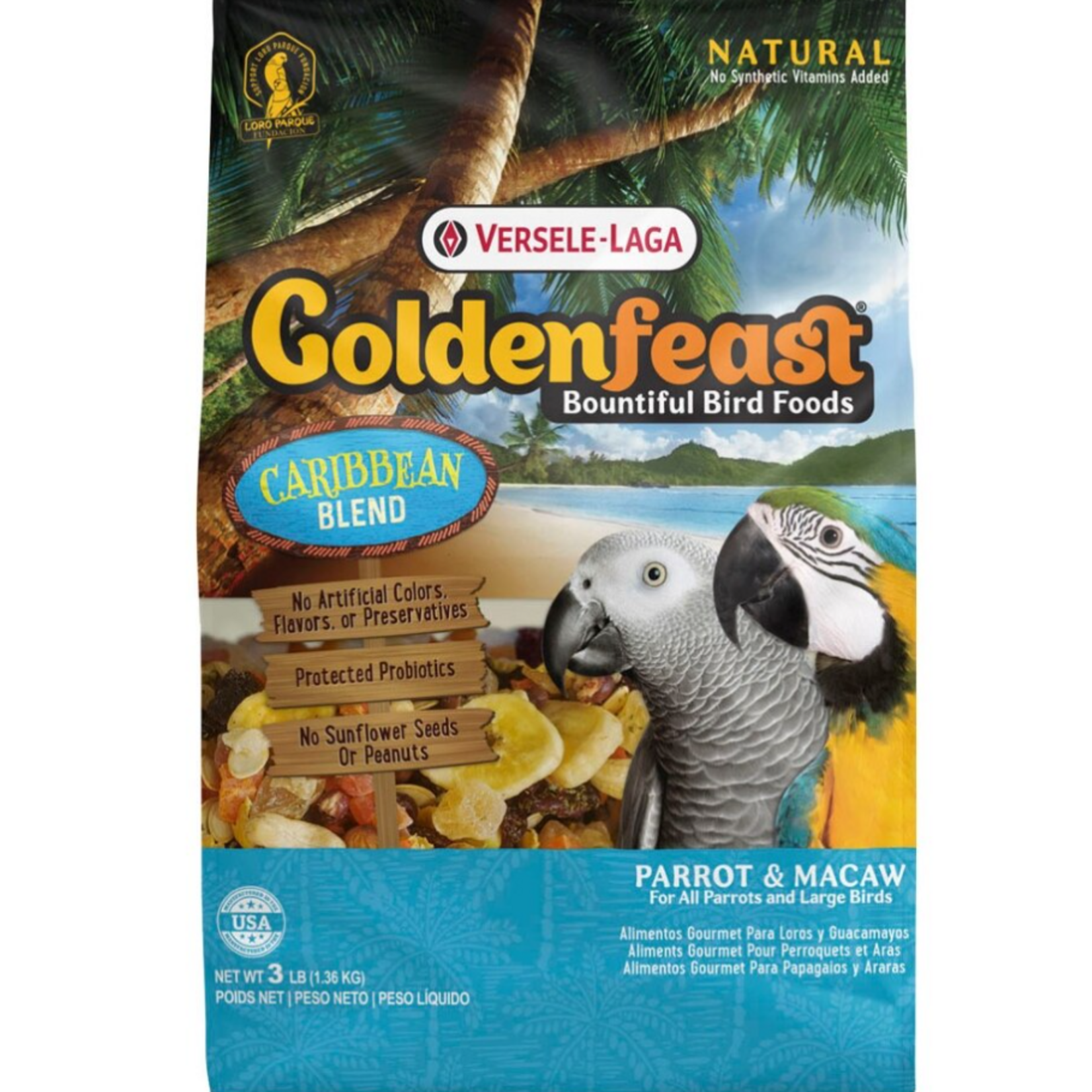 Versele-Laga Higgins Versele-Laga Higgins Goldenfeast Caribbean Blend for Parrot & Macaw - 3 lbs