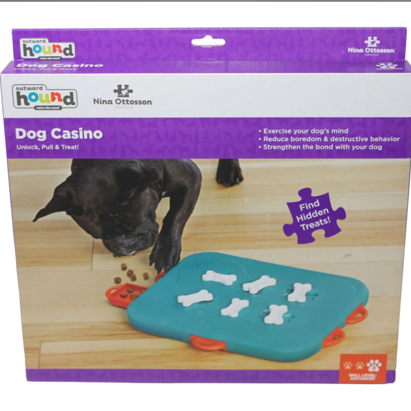 Outward Hound Nina Ottosson by Outward Hound Casino Interactive Dog Toy Blue  LG