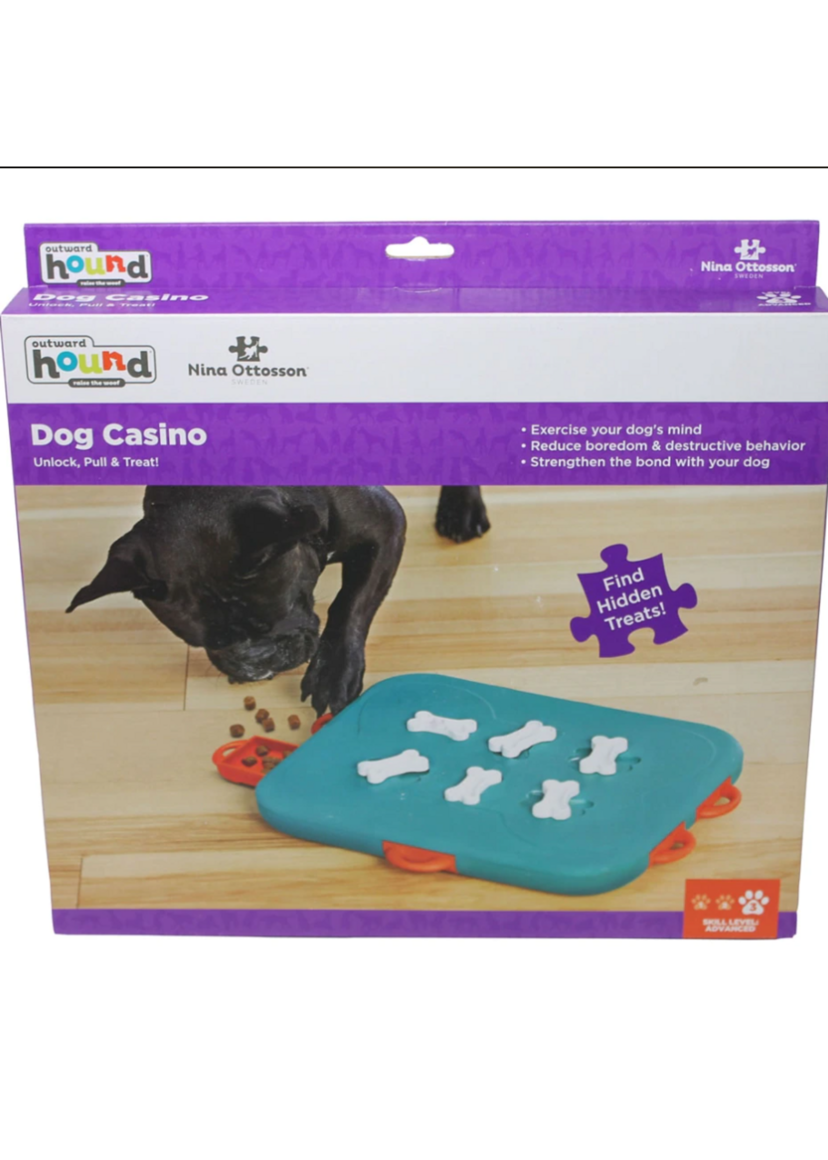 Outward Hound Nina Ottosson by Outward Hound Casino Interactive Dog Toy Blue  LG