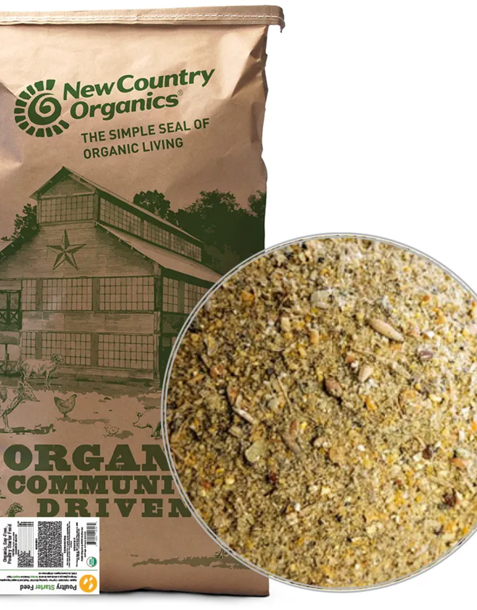 NEW COUNTRY ORGANICS NEW COUNTRY ORGANICS SOY FREE CHICKEN STARTER FEED 25LB