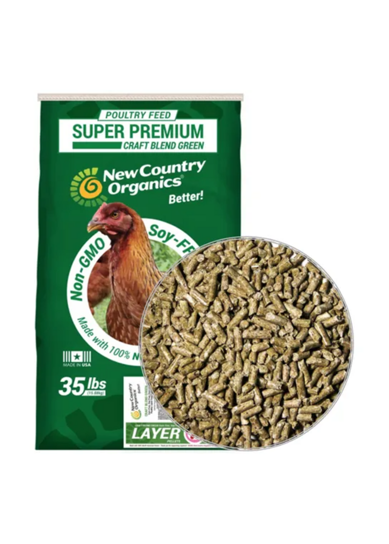 New Country Organics New Country Organics Corn-Free Layer Pellets Chicken Feed - 35 lb