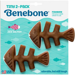Benebone Benebone Tiny 2-Pack Fishbone Durable Dog Chew Toys Real Fish Flavor