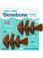 Benebone Benebone Tiny 2-Pack Fishbone Durable Dog Chew Toys Real Fish Flavor