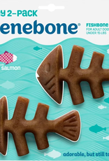 Benebone Benebone Tiny 2-Pack Fishbone Durable Dog Chew Toys Real Fish Flavor