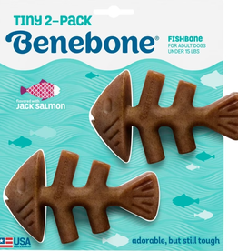 Benebone Benebone Tiny 2-Pack Fishbone Durable Dog Chew Toys Real Fish Flavor