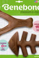 Benebone Benebone Bacon Wishbone/Fishbone Dog Toy Medium Pack of 2