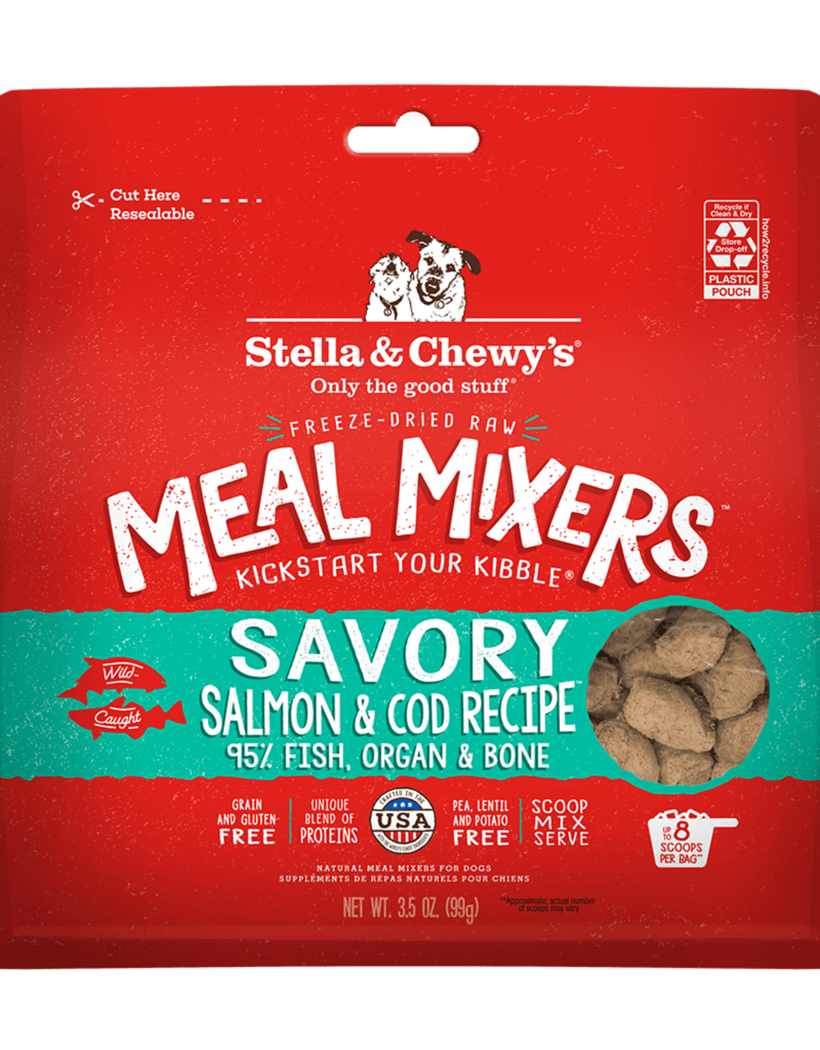 Stella & Chewy's STELLA & CHEWY'S FREEZE-DRIED SAVORY SALMON & COD MEAL MIXERS 9OZ